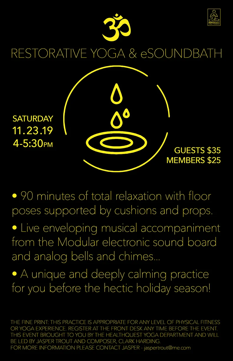 Restorative Yoga and eSoundbath with Jasper and Clark