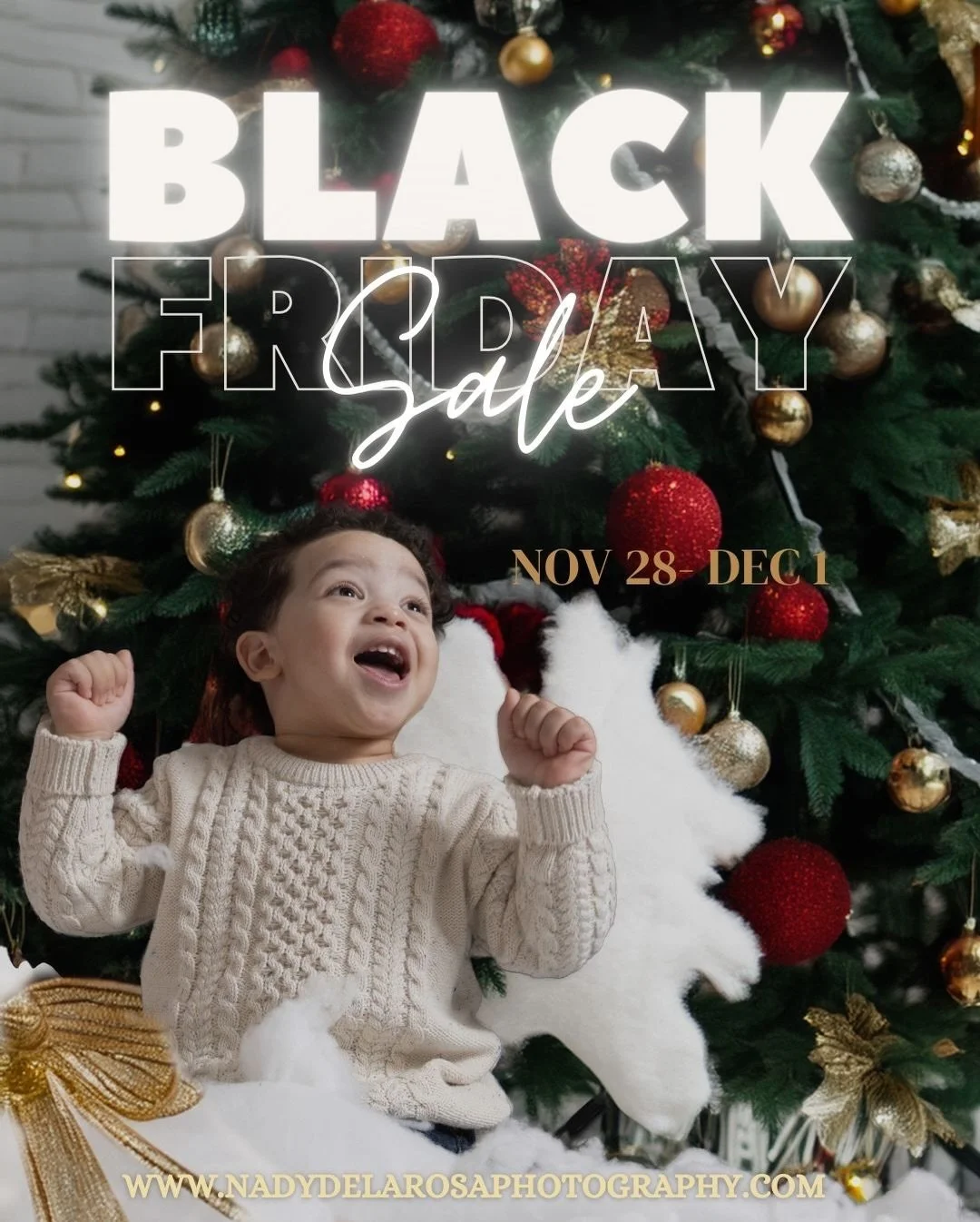 It&rsquo;s the season of giving&hellip; and I&rsquo;m giving BIG savings! 🎁✨
My Black Friday Sale runs Nov 28&ndash;Dec 1 &mdash; with major deals on booking fees and holiday photo sessions.
Treat yourself, your family, or your brand to timeless ima