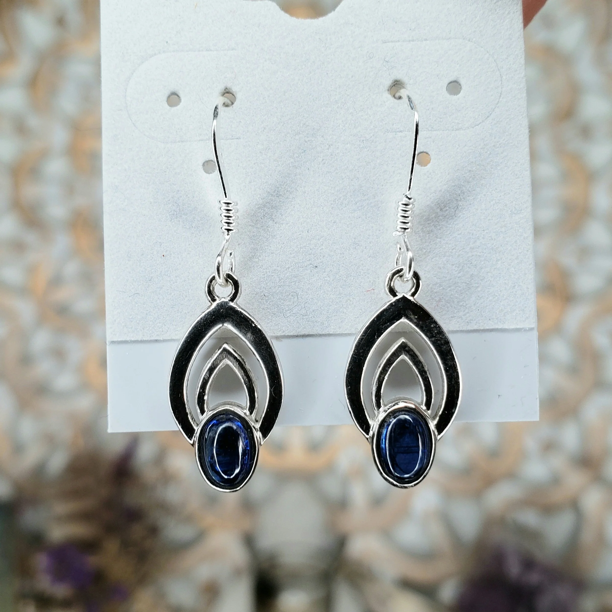 Blue Kyanite Sterling Silver Earrings - Crystal Healing Jewelry