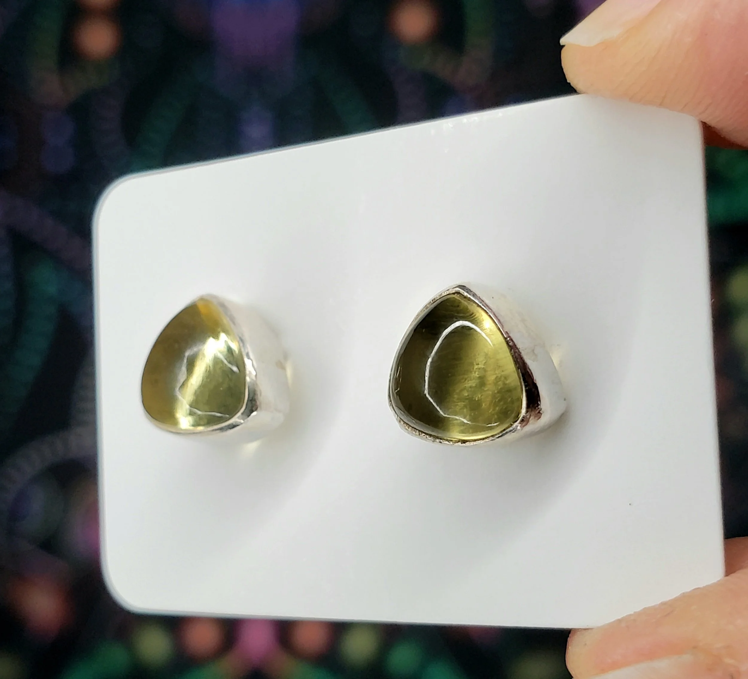 Amber Sterling Silver Earrings - Crystal Healing Jewelry