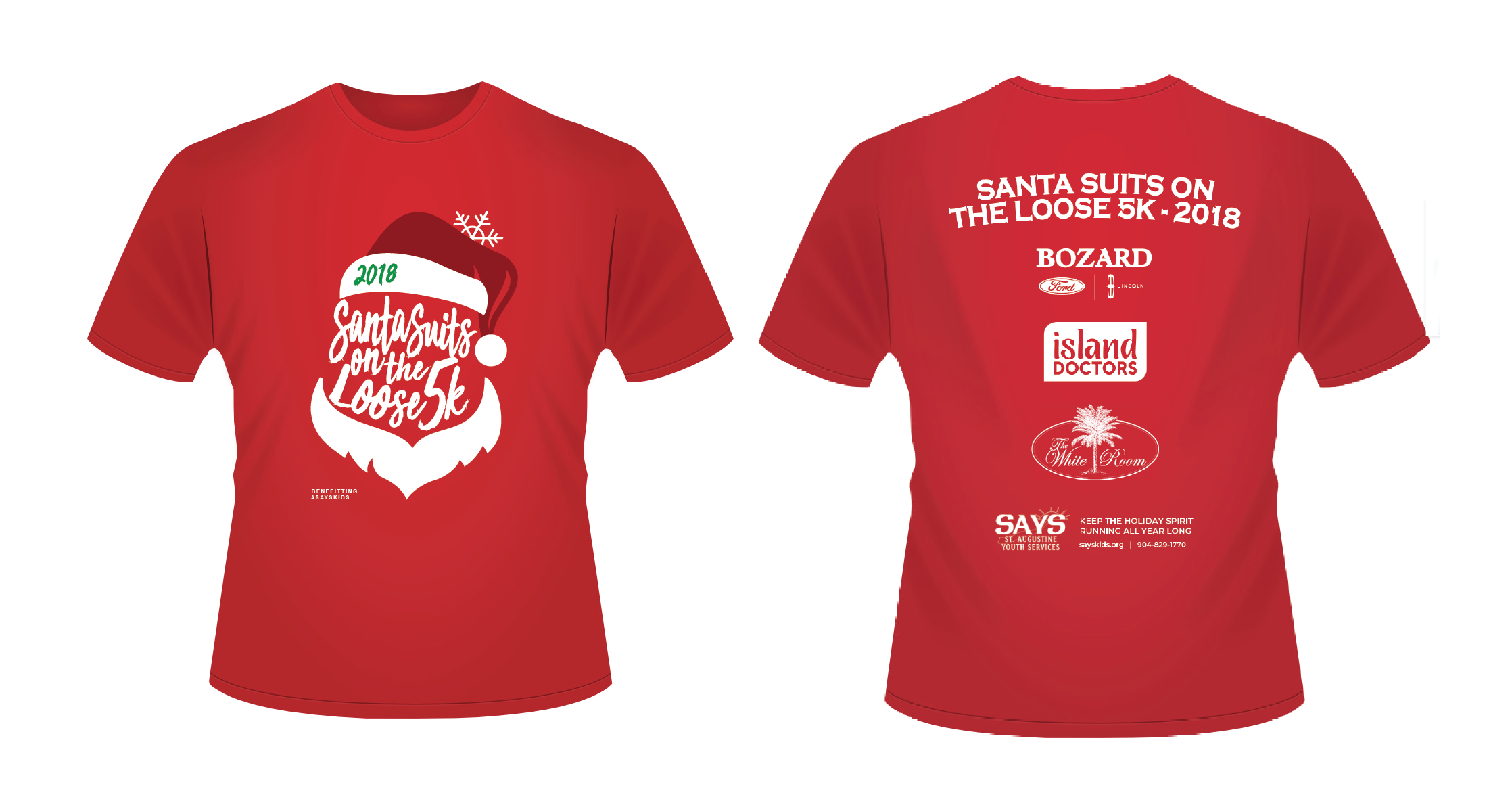 RACE SWAG: All registrants will receive a Santa themed race t-shirt (or Santa Suit). Finishers receive finisher’s medals, and the top 3 finishers in each age group receive a customized holiday ornament ‘trophy’.