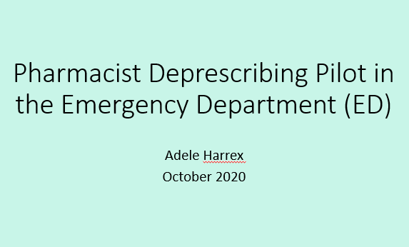 Pharmacist deprescribing