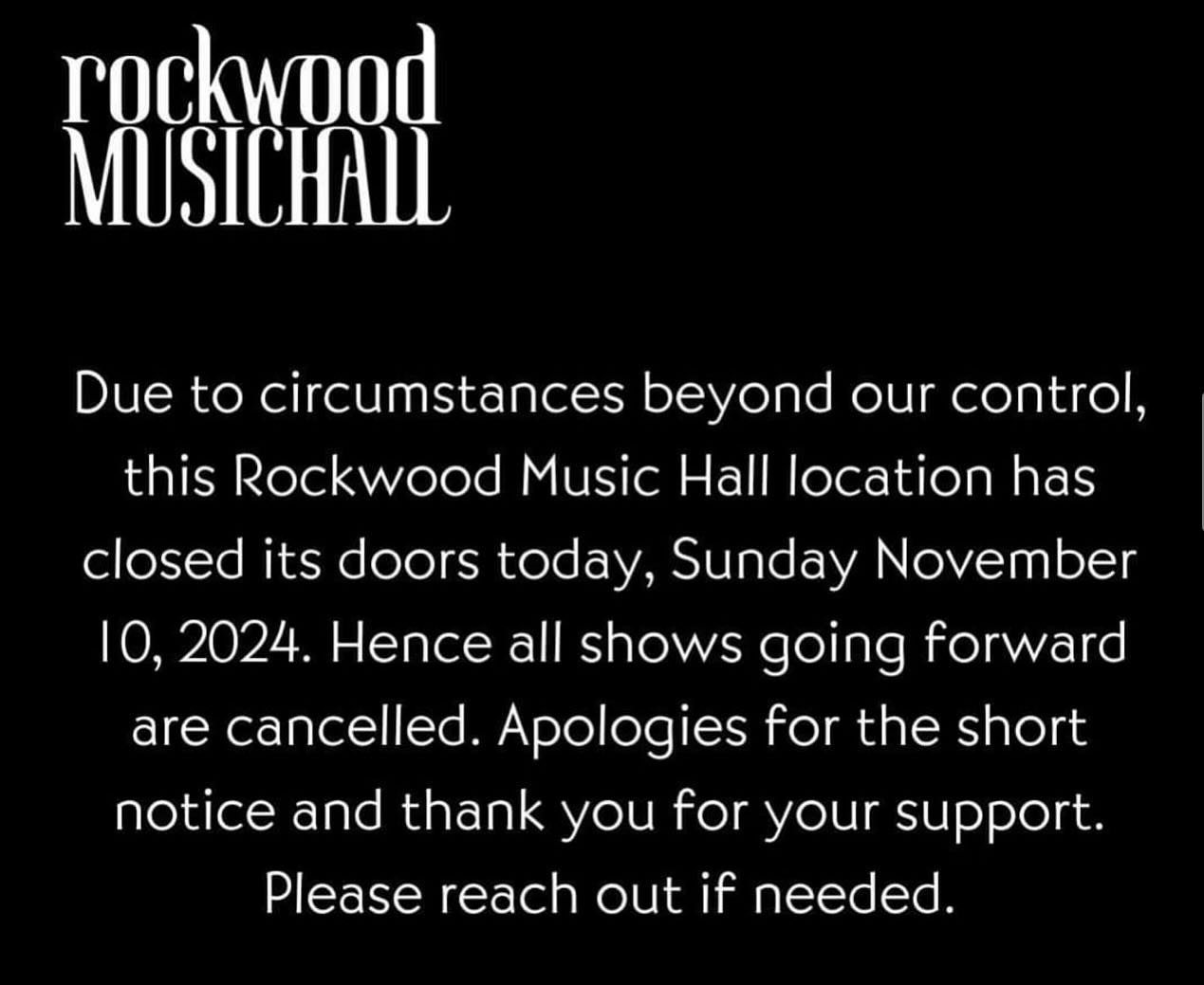 Saddened to hear the news that @rockwoodmusichall has closed their doors. Been playing that venue since 2008, when it was just 1 room and a little corner stage. When living down the street, it was a dream to pop in to see talented artists sharing the