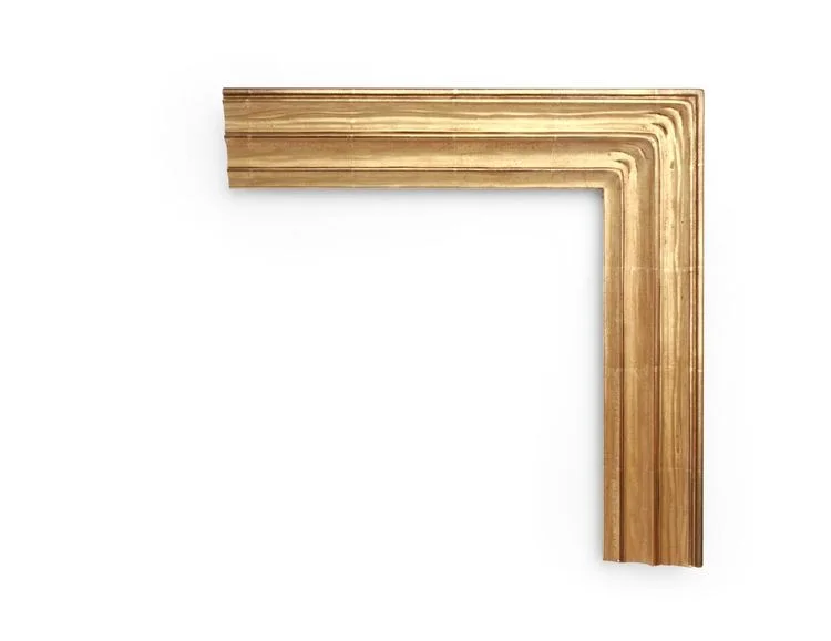 Three Round Tool A contemporary 3 inch frame, this profile has three rounded interior cove corners and separate panel sections with hand tooling. The finish shown is matte lemon gold with a purple clay. QB CT-3-399-0 (LP65P2)