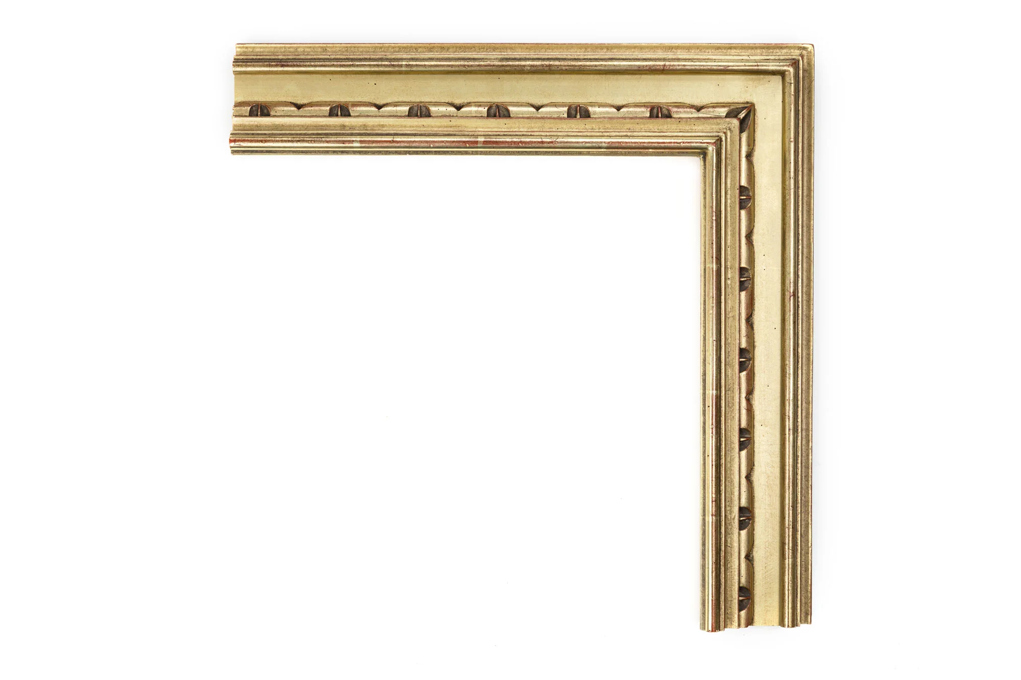 Lemon Gold Cassetta with Raised Lip 3" Lemon gold, red clay, raised front lip, carved ribbon detail in panel