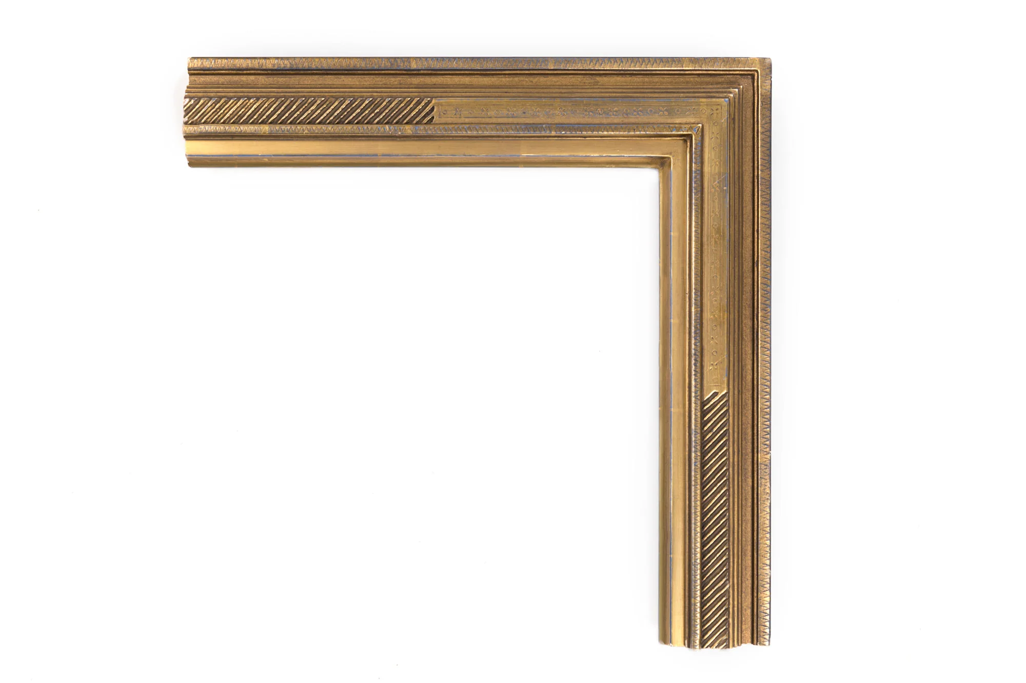 Bernard Badura, Lemon Gold 2 3/4" Badurra-inspired, Engraved Top Edge with Diagonal Flutes