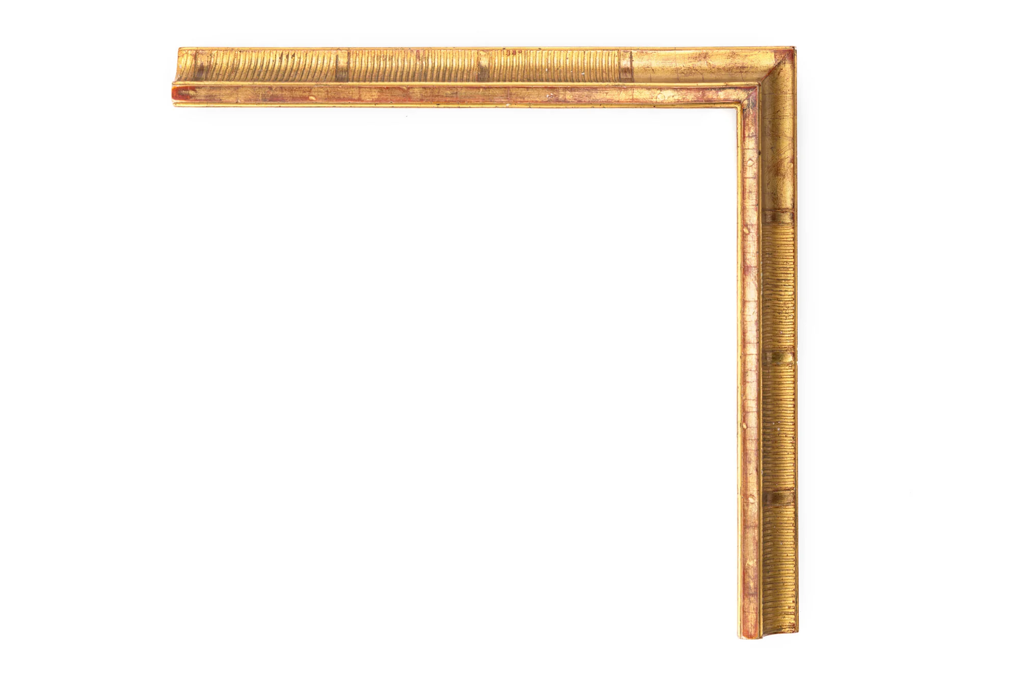 Gold Comb Swan 1 1/4" 22kt Gold Swan profile with comb panel, medium rub, medium antique