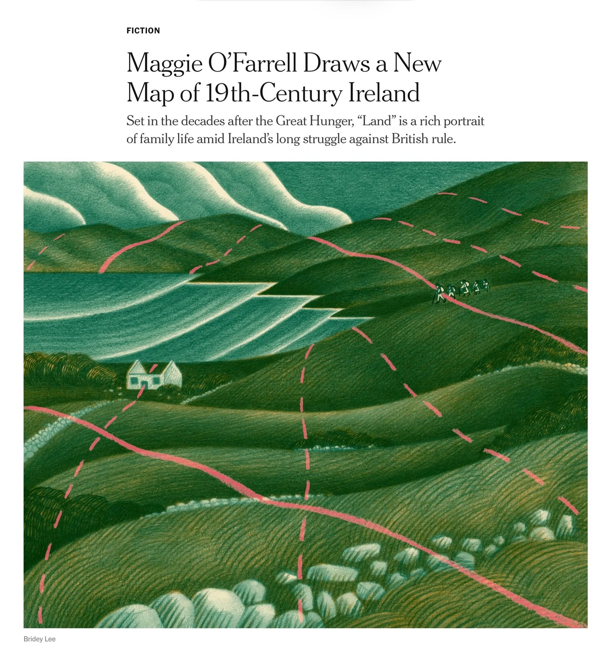 Online today for the NYT book review.
Review by @fionamozley of LAND by @maggieofarrellofficial 
Thanks again to AD @matt.dorfman