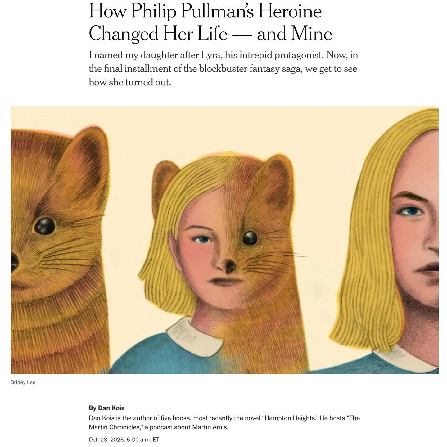 Online today @nytbooks 
My illustration for a lovely essay by @dkois regarding the latest @philippullmanofficial book: #therosefield .
Thanks again to @matt.dorfman for the always wonderful art direction 
and thank you to my friend @laurettabibiana f