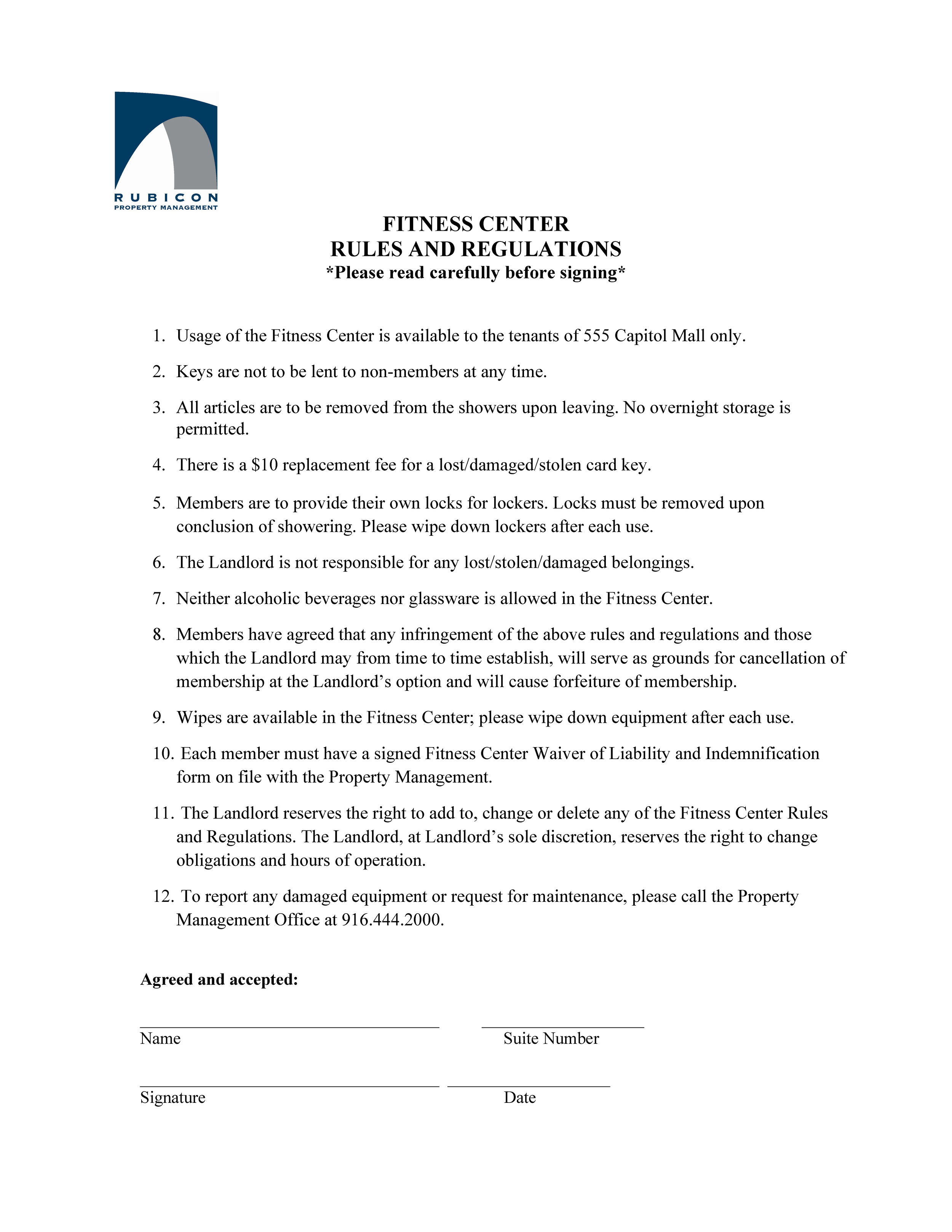 GYM WAIVER