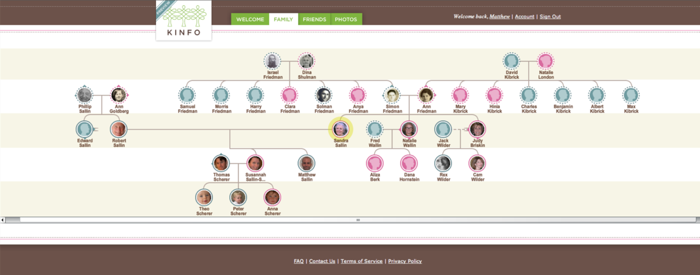Kinfo (Web app, 2008)