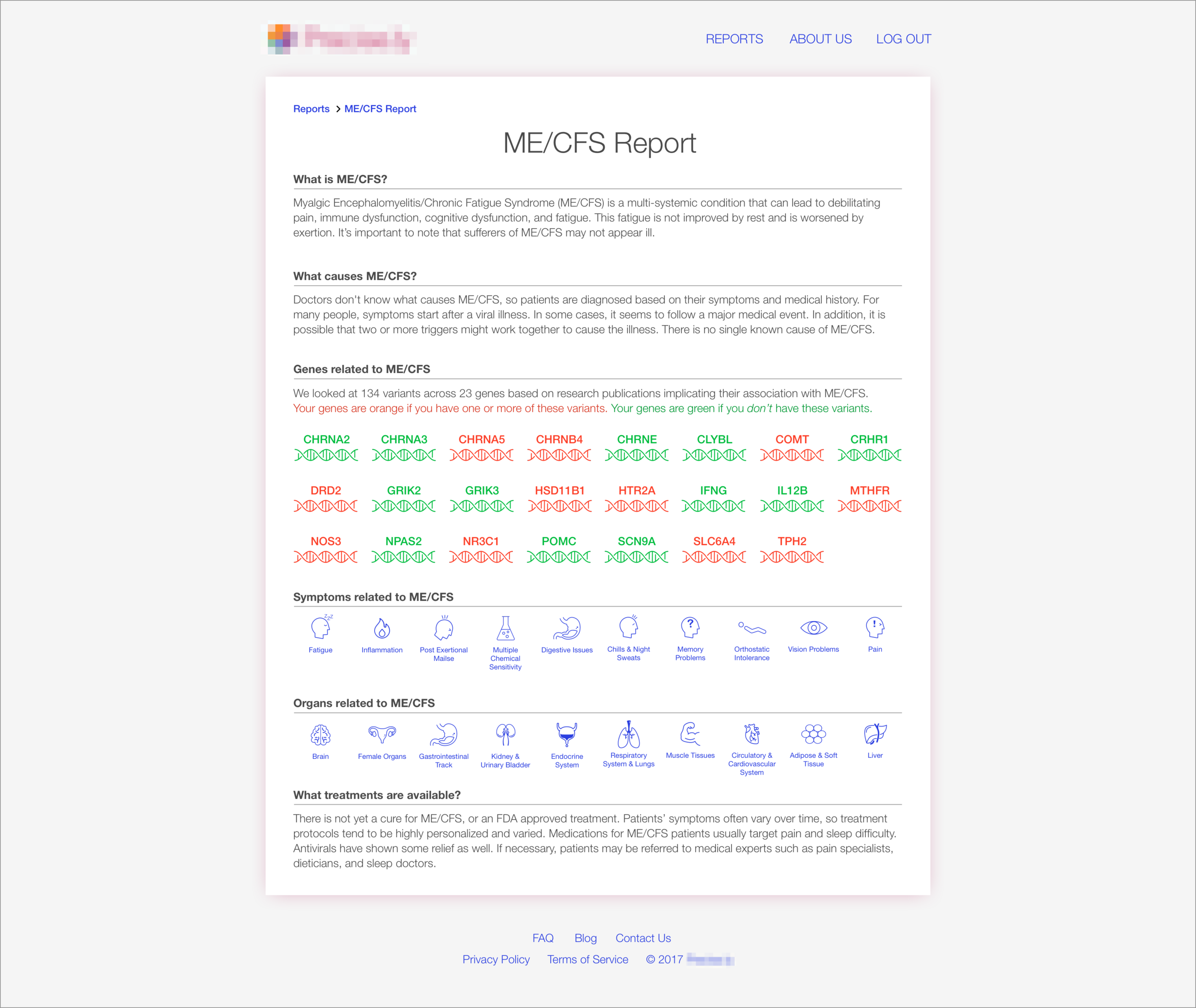 Disease Report screen