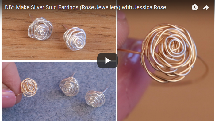 Learn how to make jewellery - Silver stud rose earring tutorial