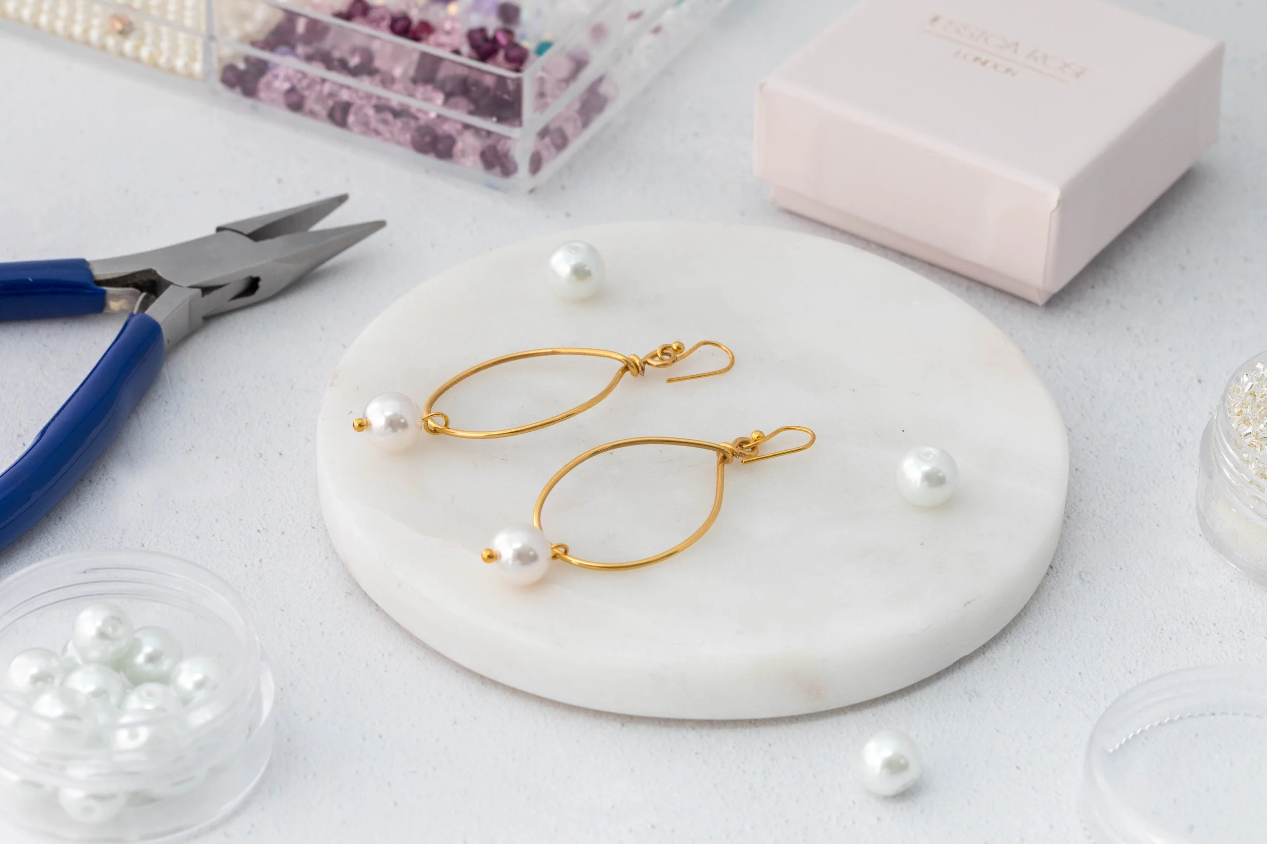 Make a Pair of Gold Hoop Pearl Earrings - a free video tutorial from jewellers academy