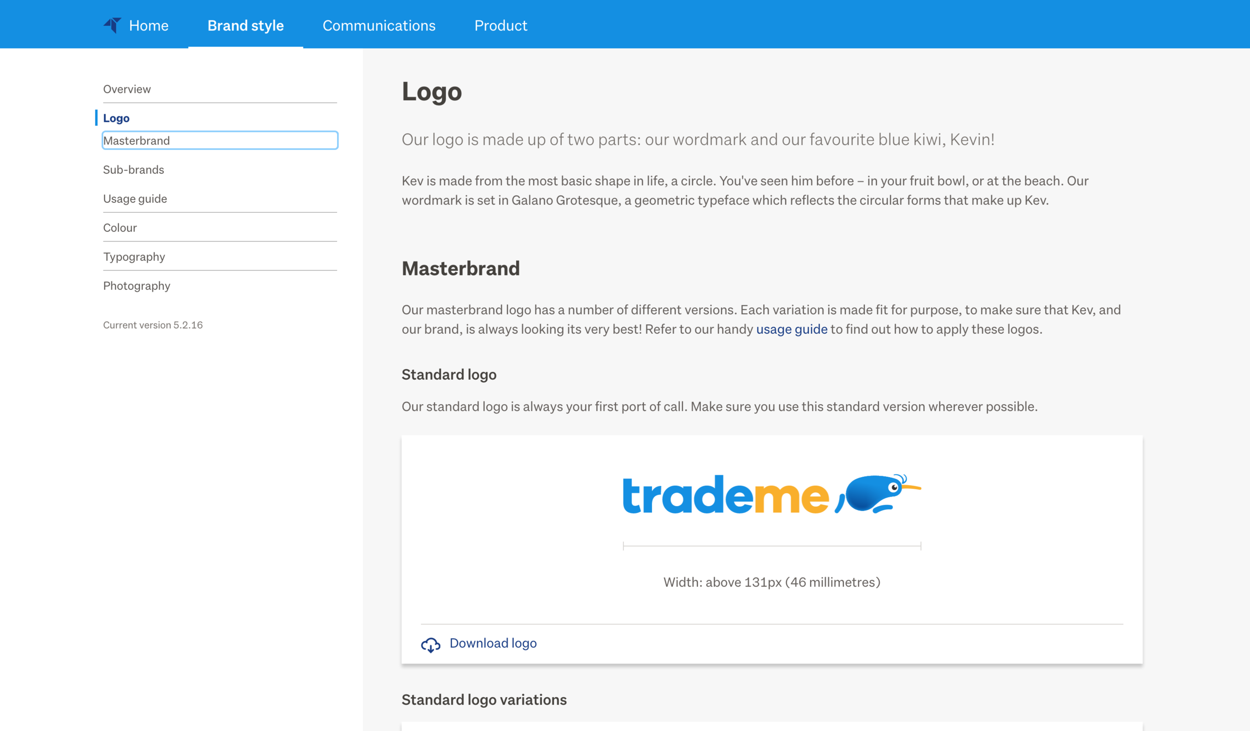 Brand guidelines are now easily accessible to everyone at Trade Me
