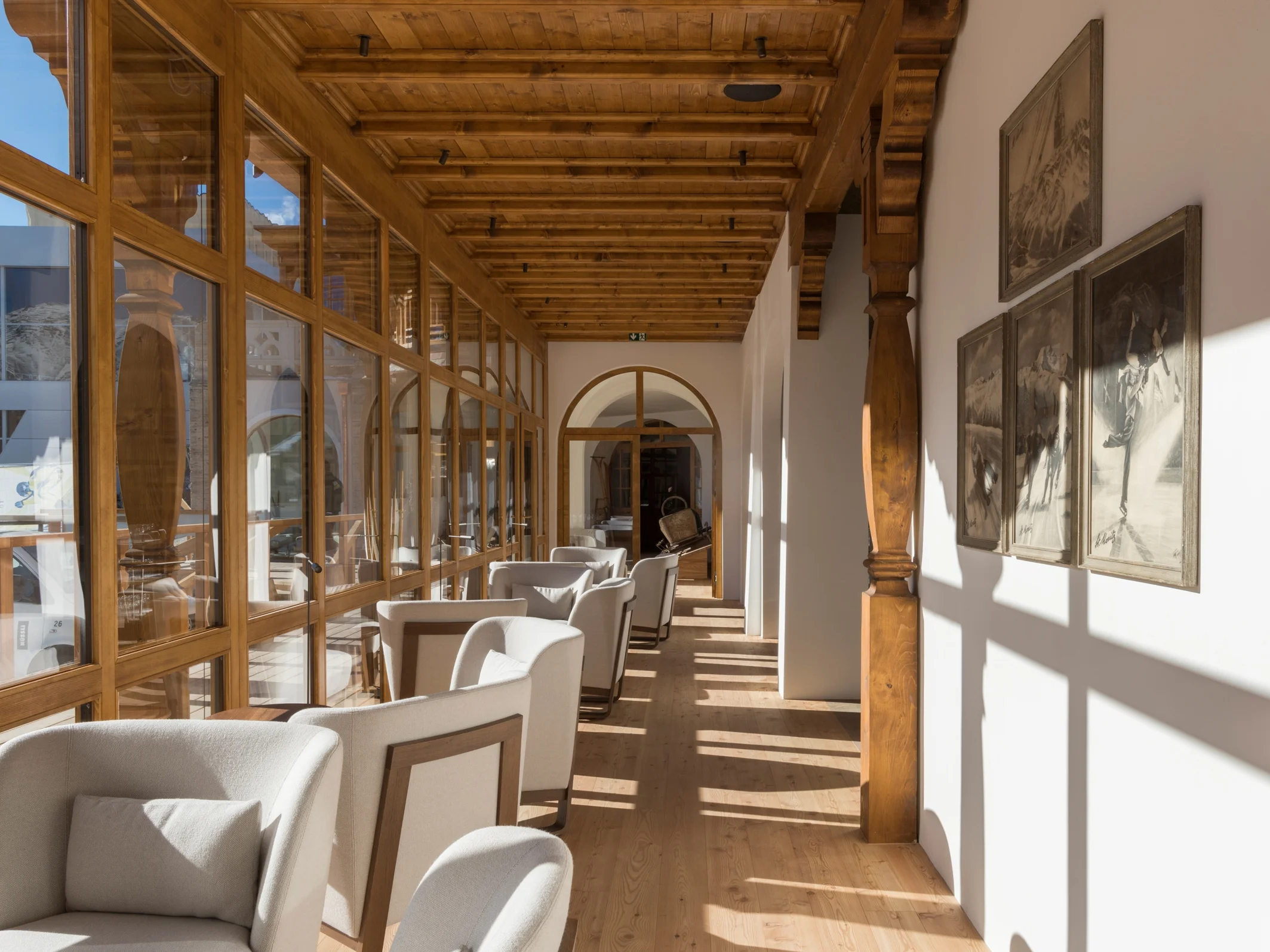 Lobby of the Hotel Kulm, St. Moritz architecture by Foster and Partners