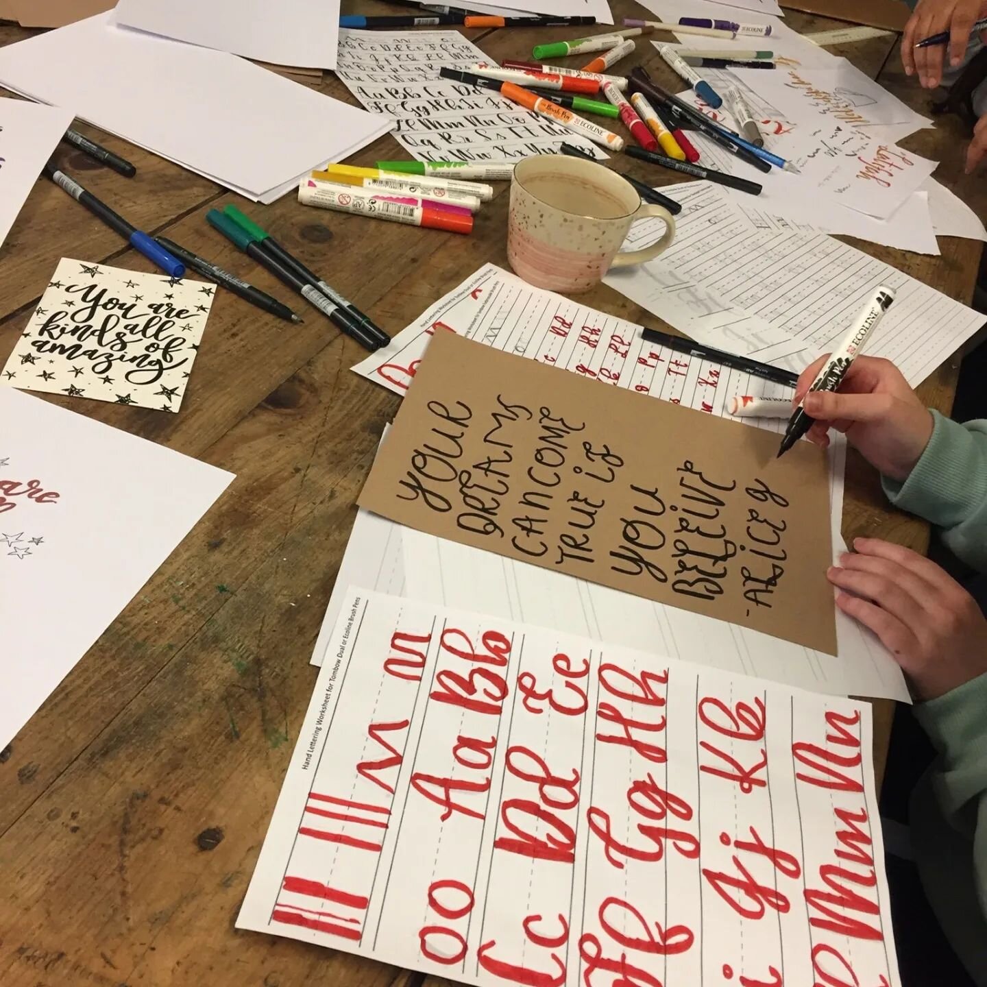 The January term is off to a busy start! We had such a brilliant workshop with the wonderful @laura.buckland yesterday - our young people loved learning calligraphy, and what a great way to take care of your wellbeing whilst learning something new an