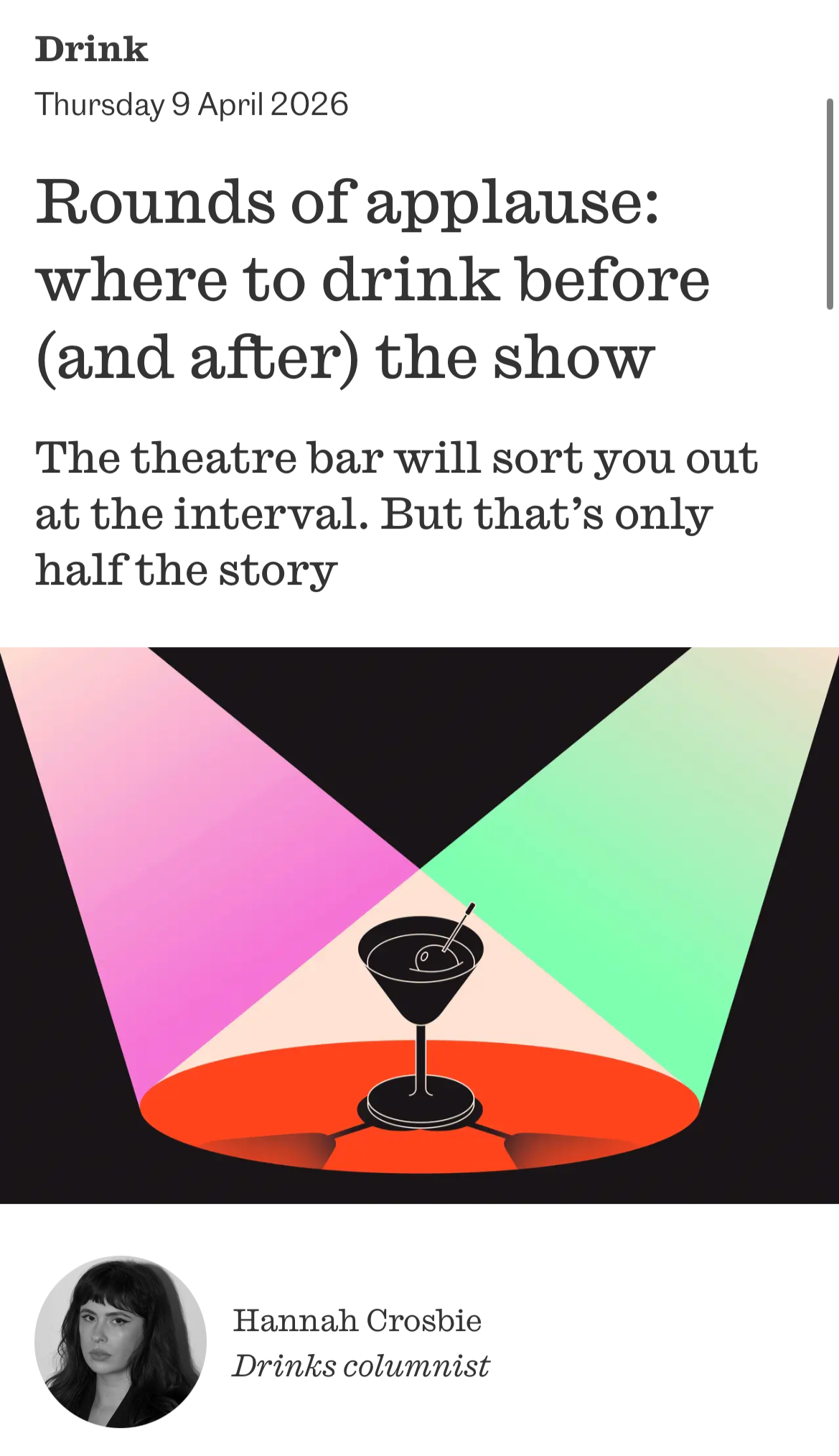 Rounds of applause: where to drink before (and after) the show