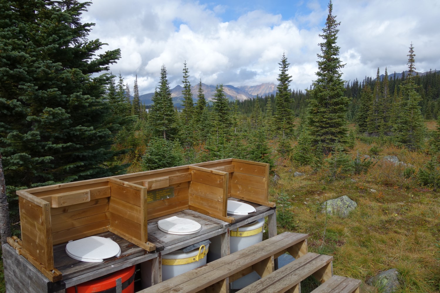 Bathroom with a view: one of the common luxuries when staying with parks canada.