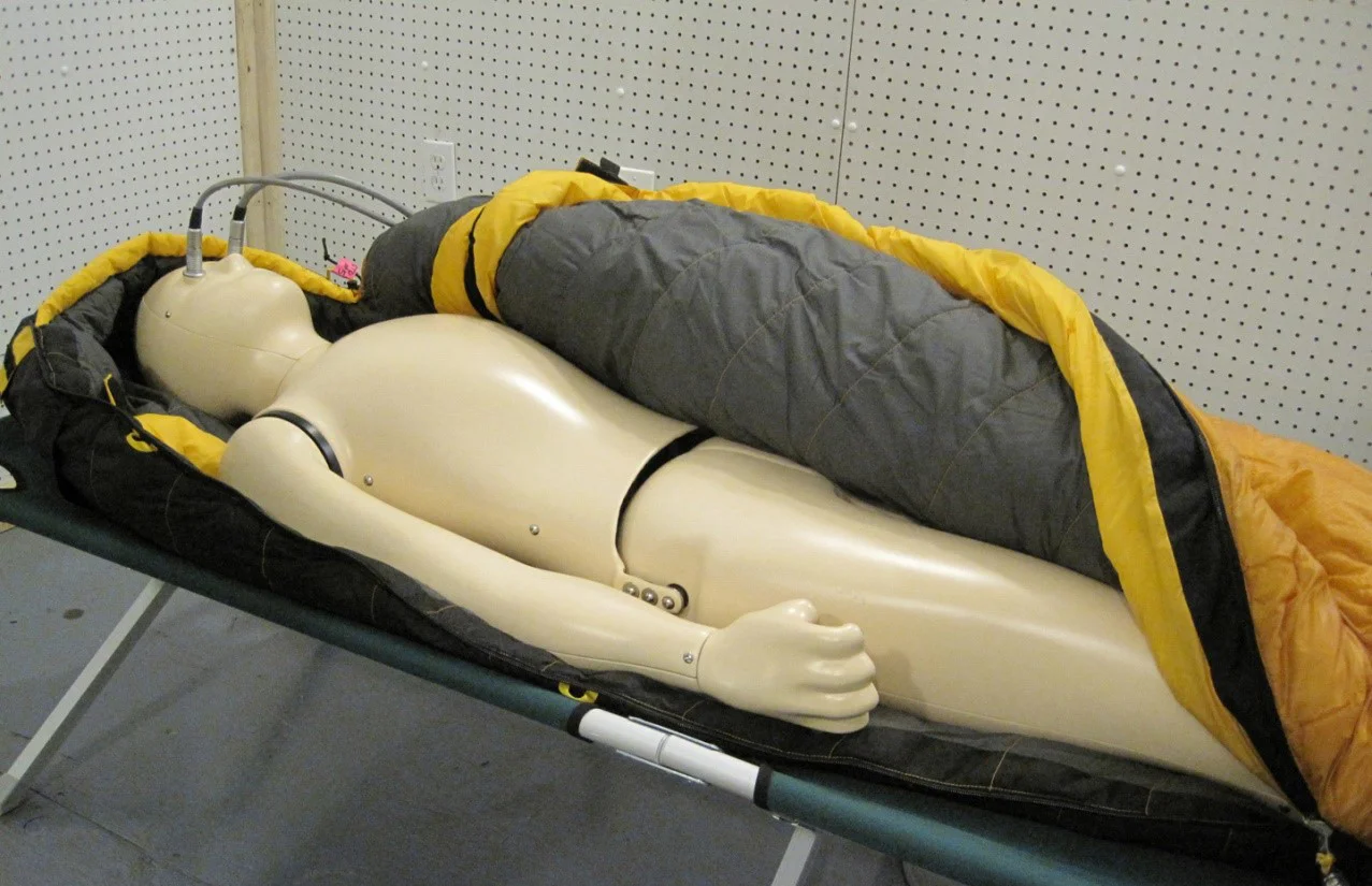 Meet Simon, the thermal mannequin used in the ISO testing! Photo credit: Kansas State University Institute for Environmental Research .