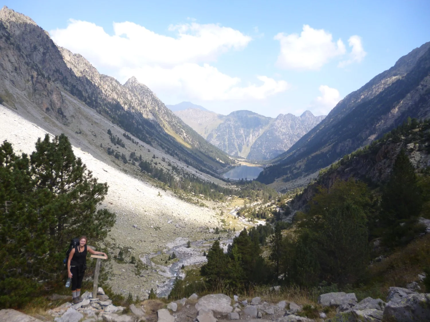 View heading down the valley towards Pont d’Espagne on the French side of the Pyrenees