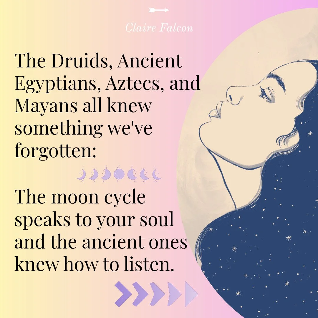 🌙 The ancient ones knew something we've forgotten.
The Druids. The Egyptians. The Mayans. The Aztecs.
They didn't just track the moon—they attuned to it.
They understood that lunar cycles weren't just happening TO them—they were speak