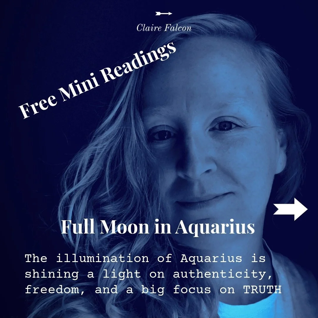 Free Mini Full Moon Readings! 🔥

Today mark's a powerful full moon in the freedom-conscious sign of Aquarius. 

After Pluto has activated this path for the last 8 months (and will so until 2044), we have themes such as personal truth, authenticity, 