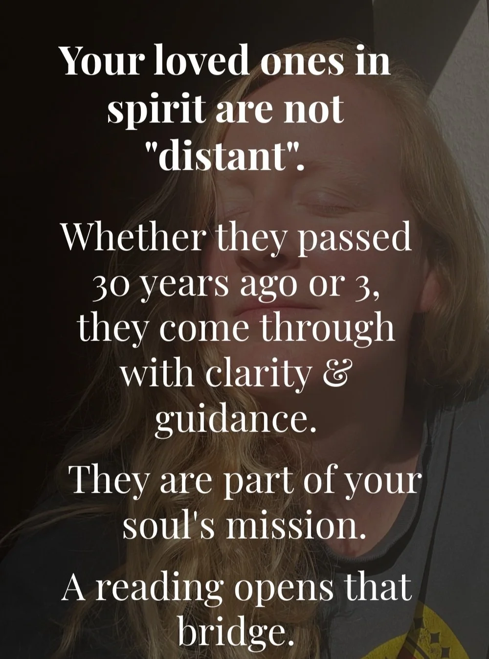 🔮 What your loved ones in spirit can see ⬇️

We think of those who've passed as distant. 

But here's what years of mediumship work have shown me:

They're are merely a thought away. 

From their vantage point, they can see things that are in direct