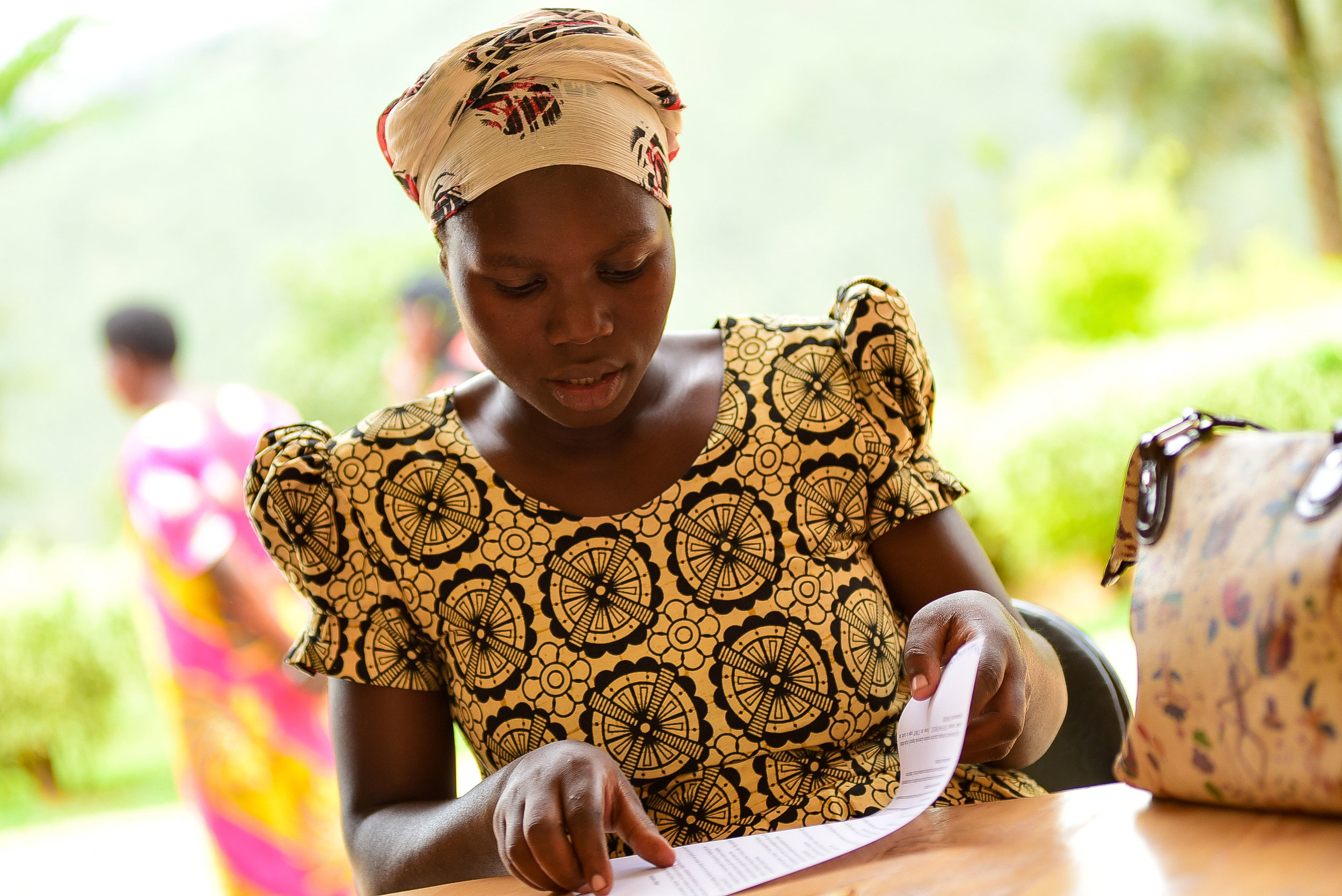 Enrollment for GHI's Antenatal Care Program at Nyacyonga Health Center in Gasabo District.