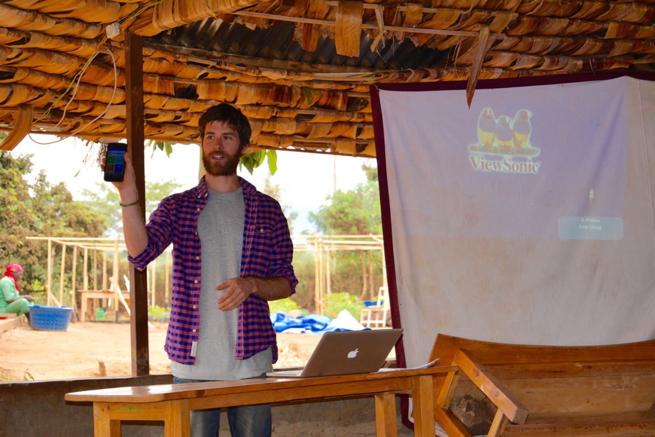 Eric demonstrating CommCare at GHI annual staff training.