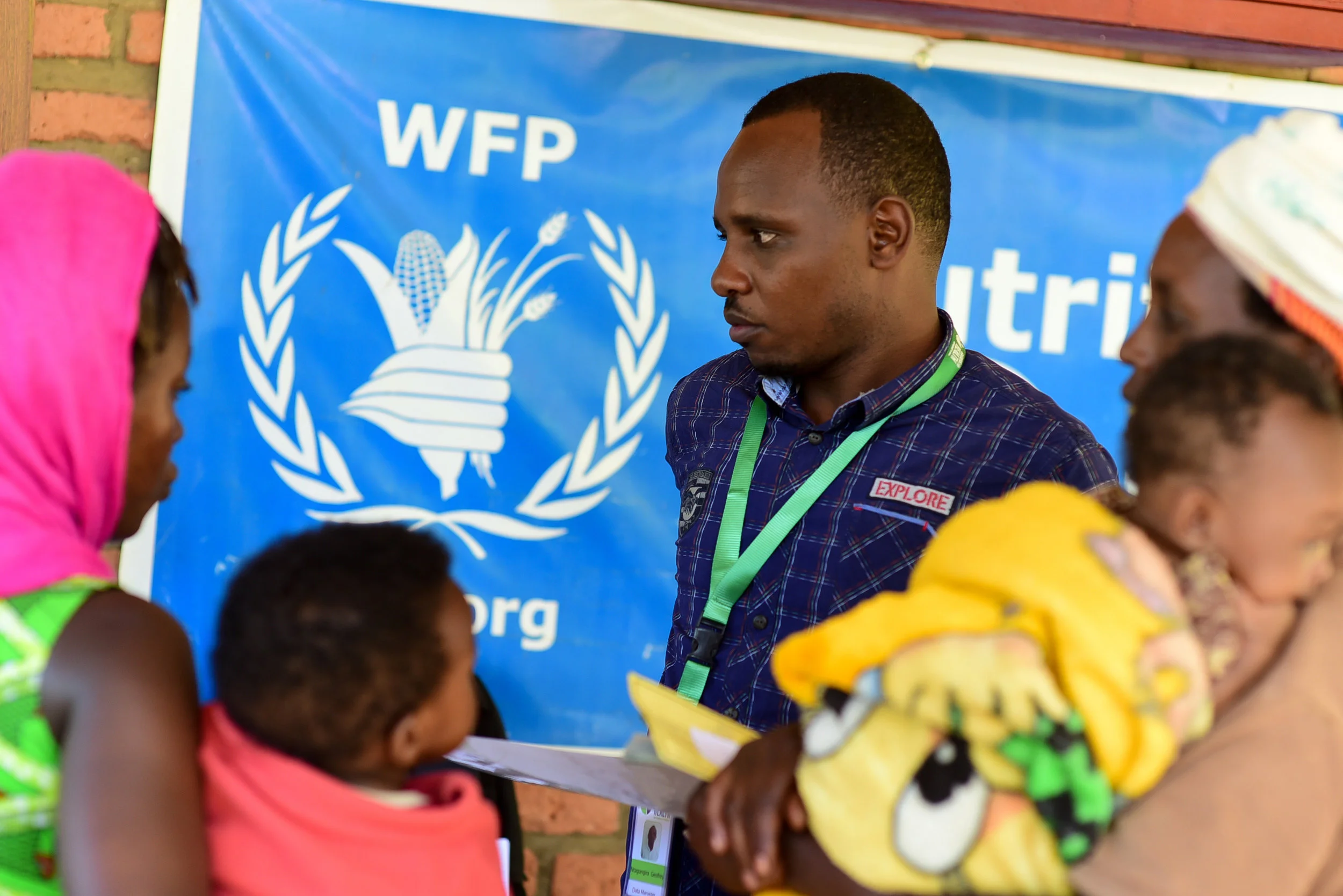 Godfrey participating in the Kigeme refugee camp enrollment campaign on June 11, 2018.