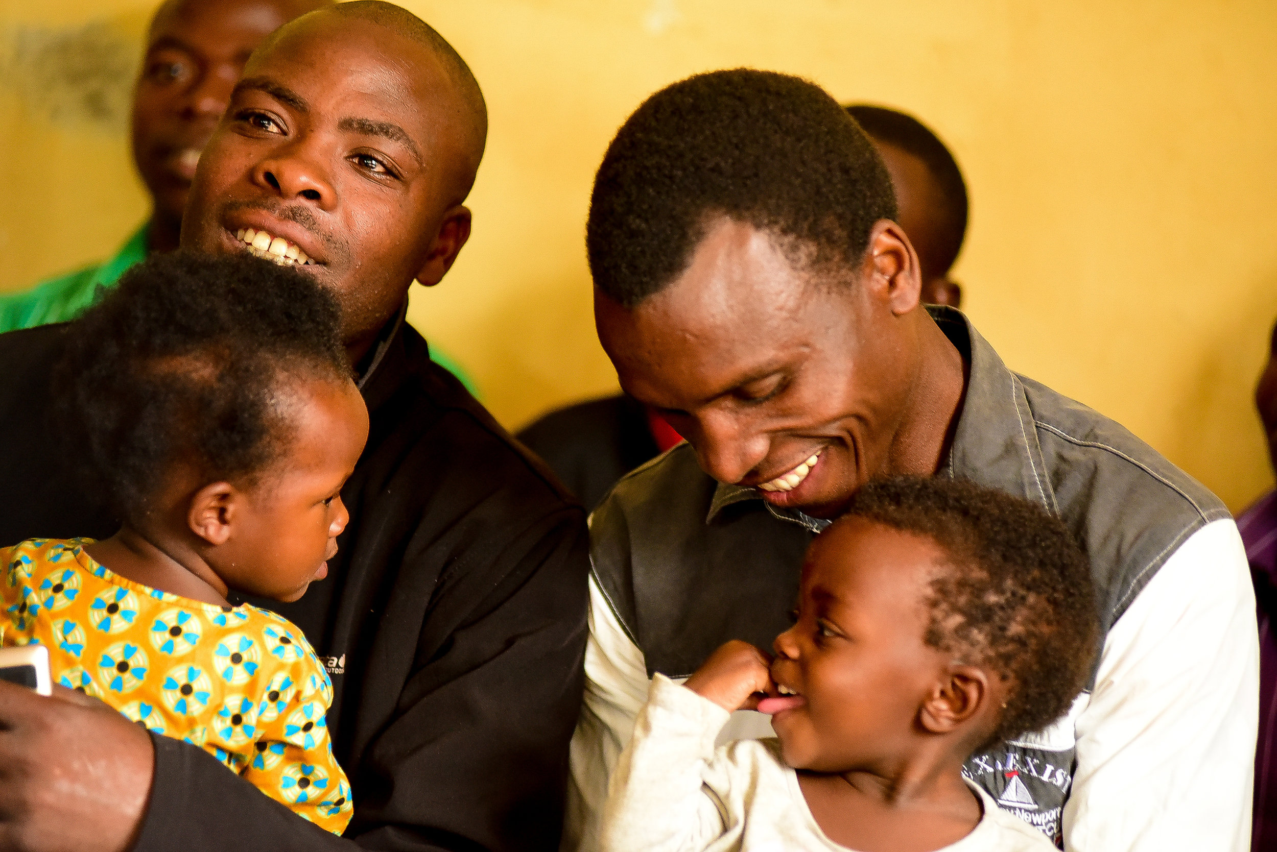 Jeanne's husband at her graduation ceremony at Gasiza Health Center on April 4, 2018.