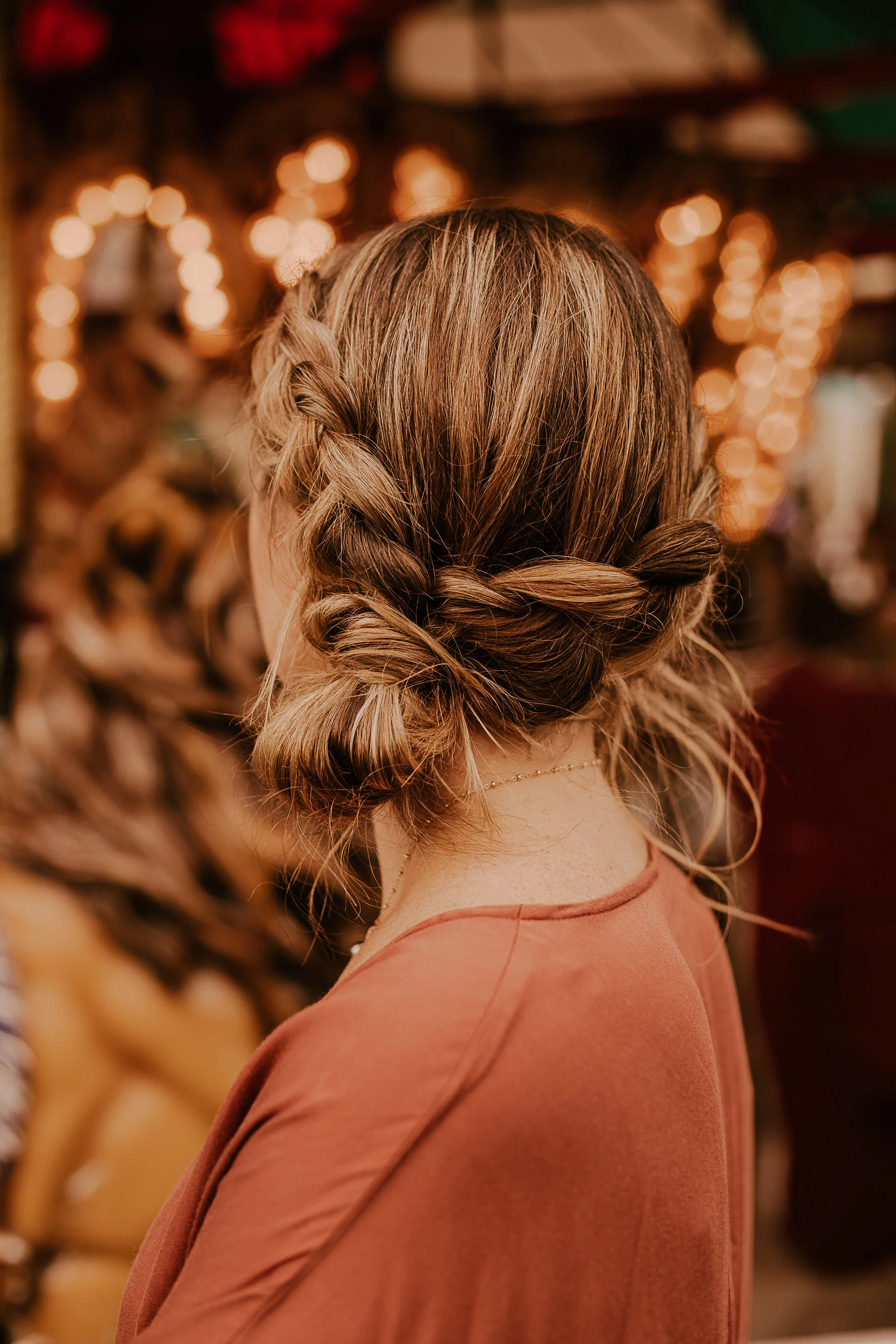 Allisons side bun braid