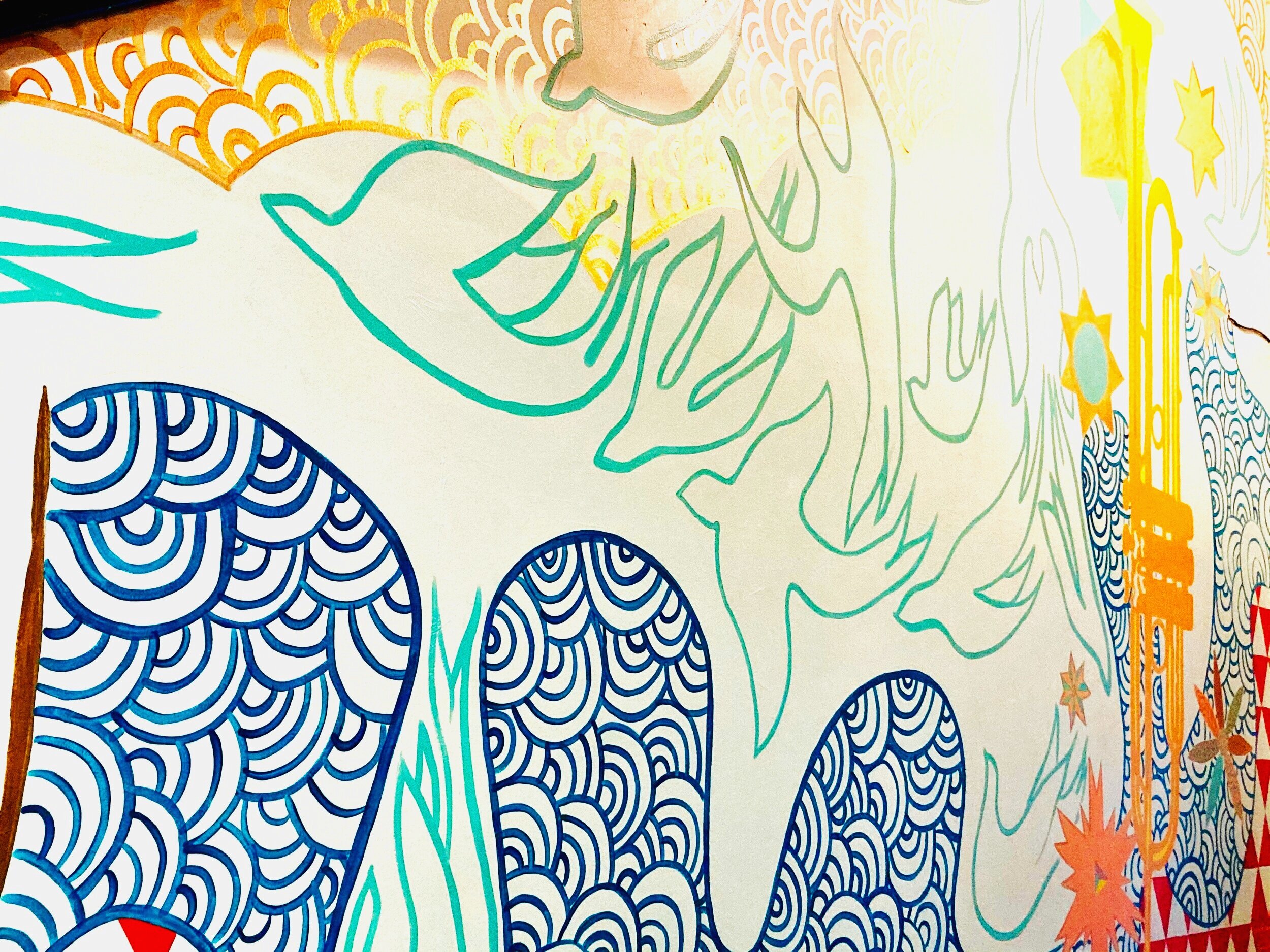 downtown nashville mural, detail