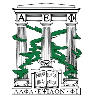 CREST - The three columns Α, Ε & Φ stand for faculty approval, student esteem and sorority fidelity