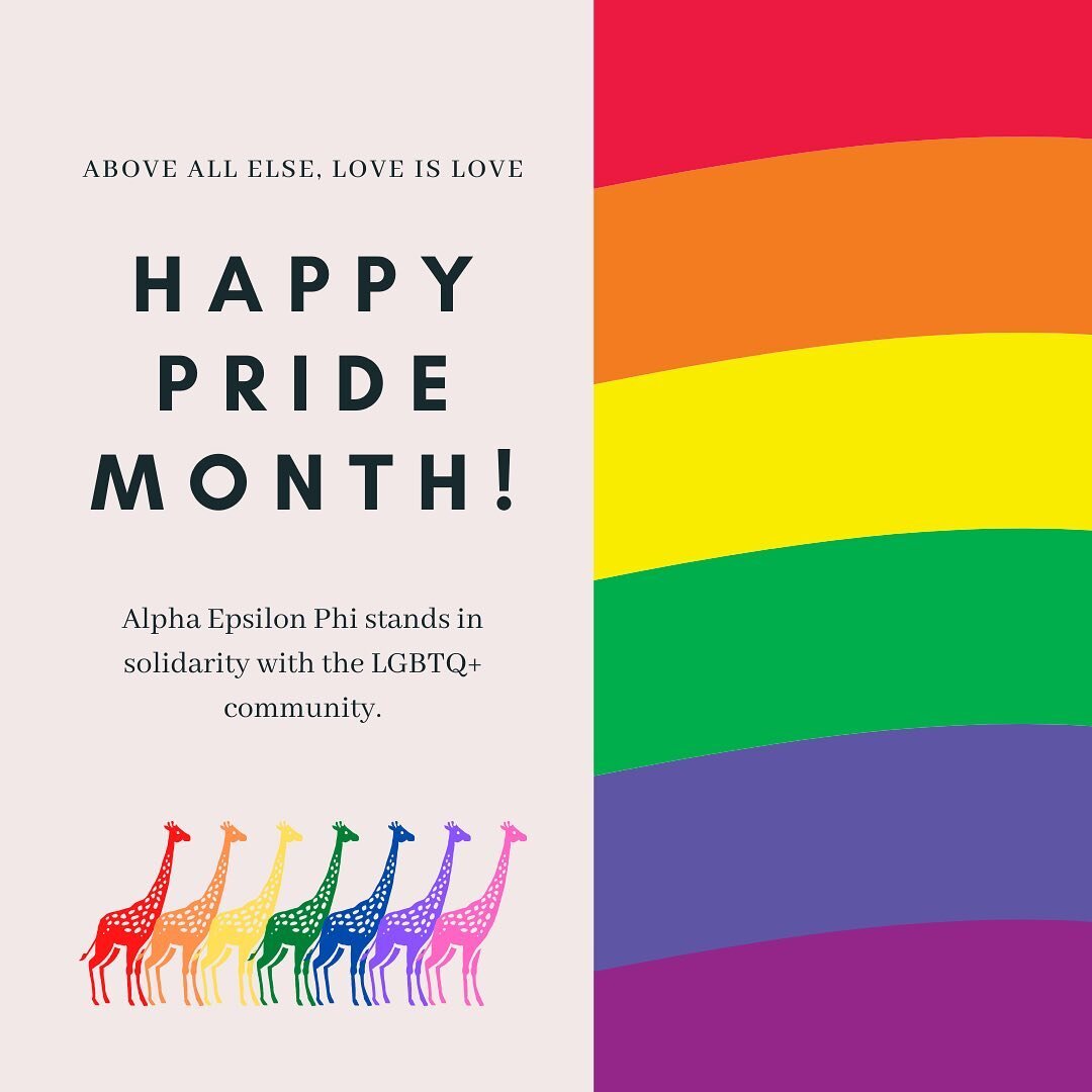 For more information, this month&rsquo;s EMBRACE program offers PRIDE and other LQBTQPIA+ resources. #ae&phi; #alphaepsilonphi #aephi