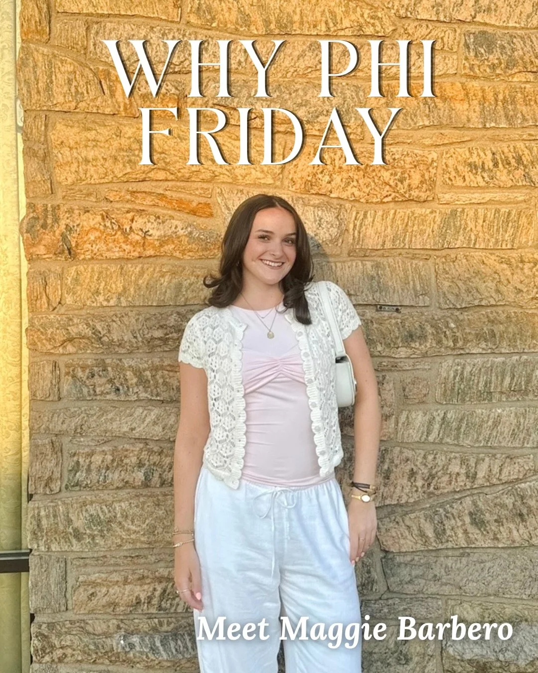 🌟Why Phi Friday🌟

This week, we&rsquo;re excited to feature Maggie Barbero from the Epsilon Epsilon Chapter at Indiana University, class of 2028! 💚

Follow along each week as we celebrate the Phis who lead with heart and purpose. 💫