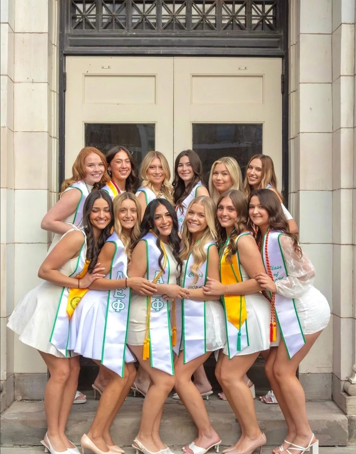 To all of our incredible seniors,

As you turn the page on this chapter, we find ourselves looking back at the beautiful legacy you&rsquo;re leaving behind. From the first day you wore AEPhi&rsquo;s letters, to walking across the stage, you have embo