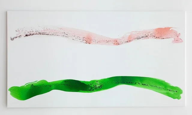 Georg Herold Ohne Titel (2011) Caviar, acrylic, lacquer on canvas 203.5 x 380 cm