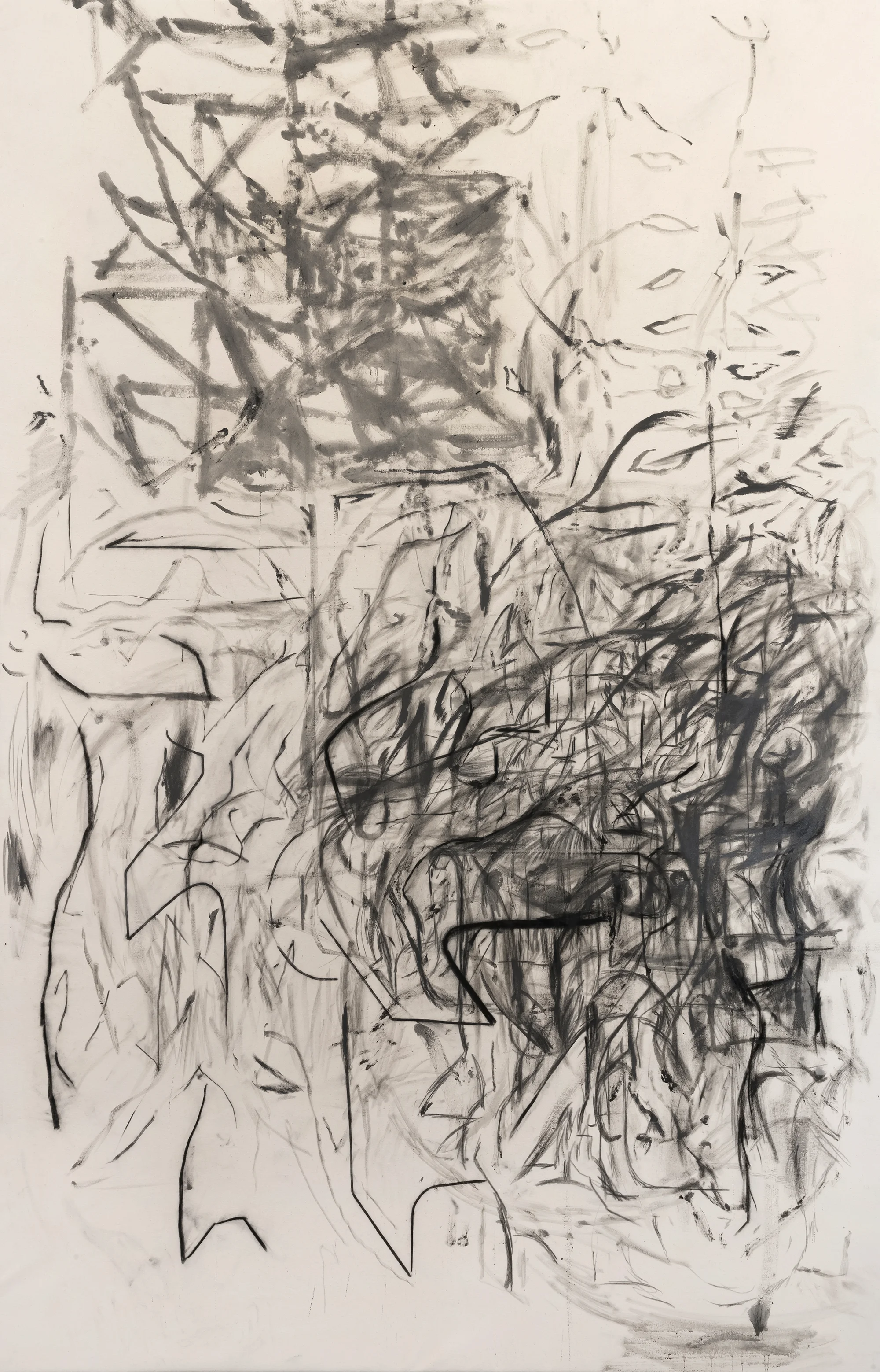 Peppi Bottrop, tbt , 2019, graphite and charcoal on canvas, stretched dimensions 3,1 x 2m
