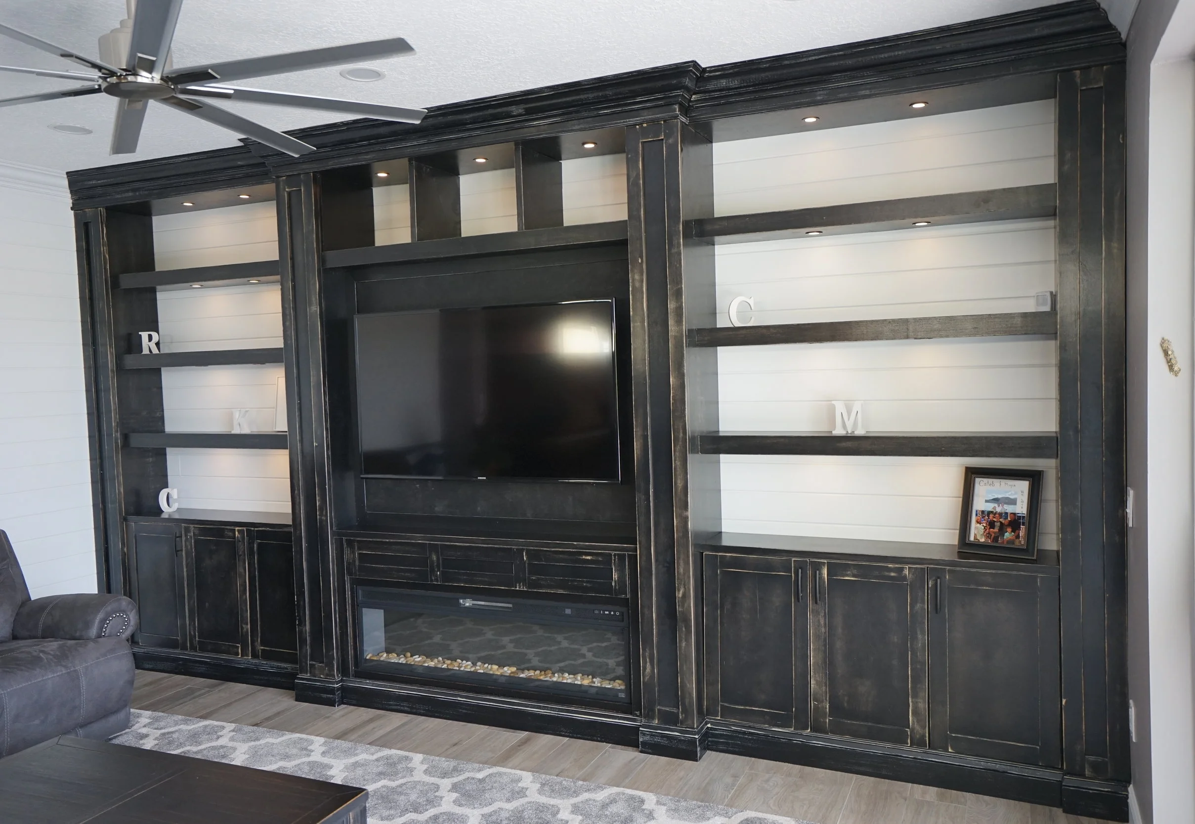 Rustic Fireplace Wall unit