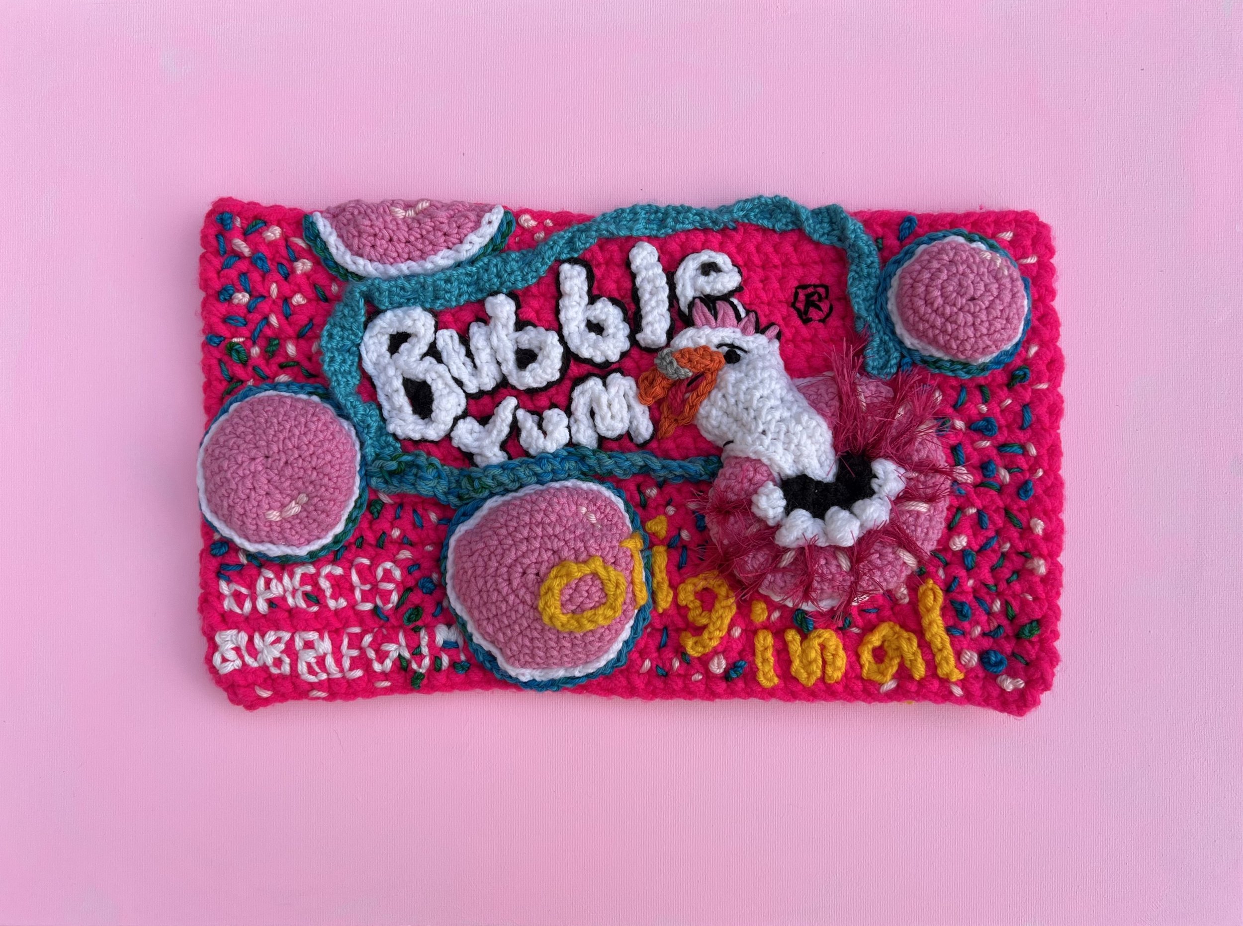 treat gallery_Kiki Aranita_Bubble Yum, 2023, Cotton, Wool and Acrylic Sewn on Canvas, 18x24x3 Inches_$3990.jpg