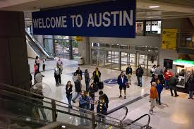 Flights to Austin TX arrive in to Austin Bergstrom International Airport. Please arrange flights to arrive by 2pm Thursday, February 14 to allow at least 1 hr transportation time to camp from the Austin area.
