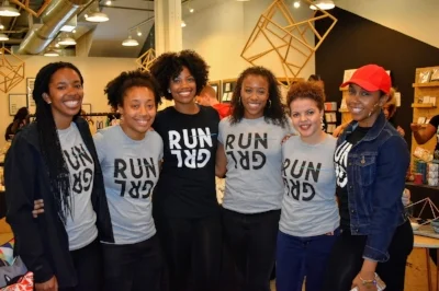 The 'RUNGRL 6', RUNGRL's first training program participants. Photo: Maya Aridi