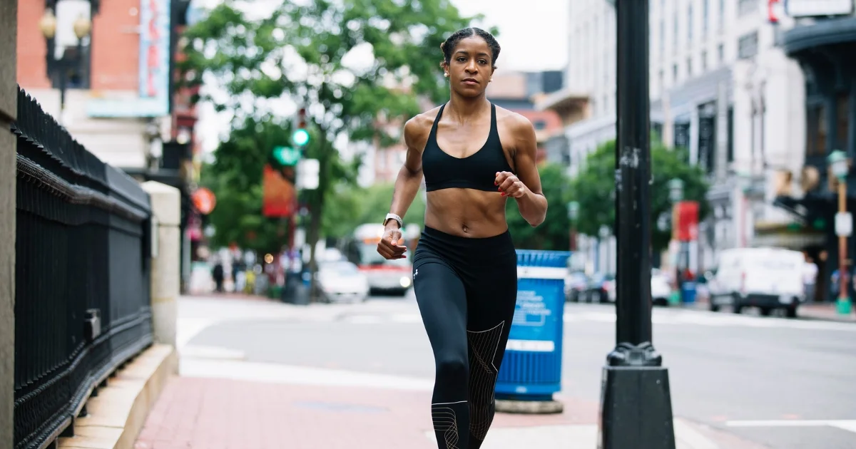 Author Brittany Henderson running through the Chinatown area of Washington, D.C. Photo: Sunchase Media for RUNGRL