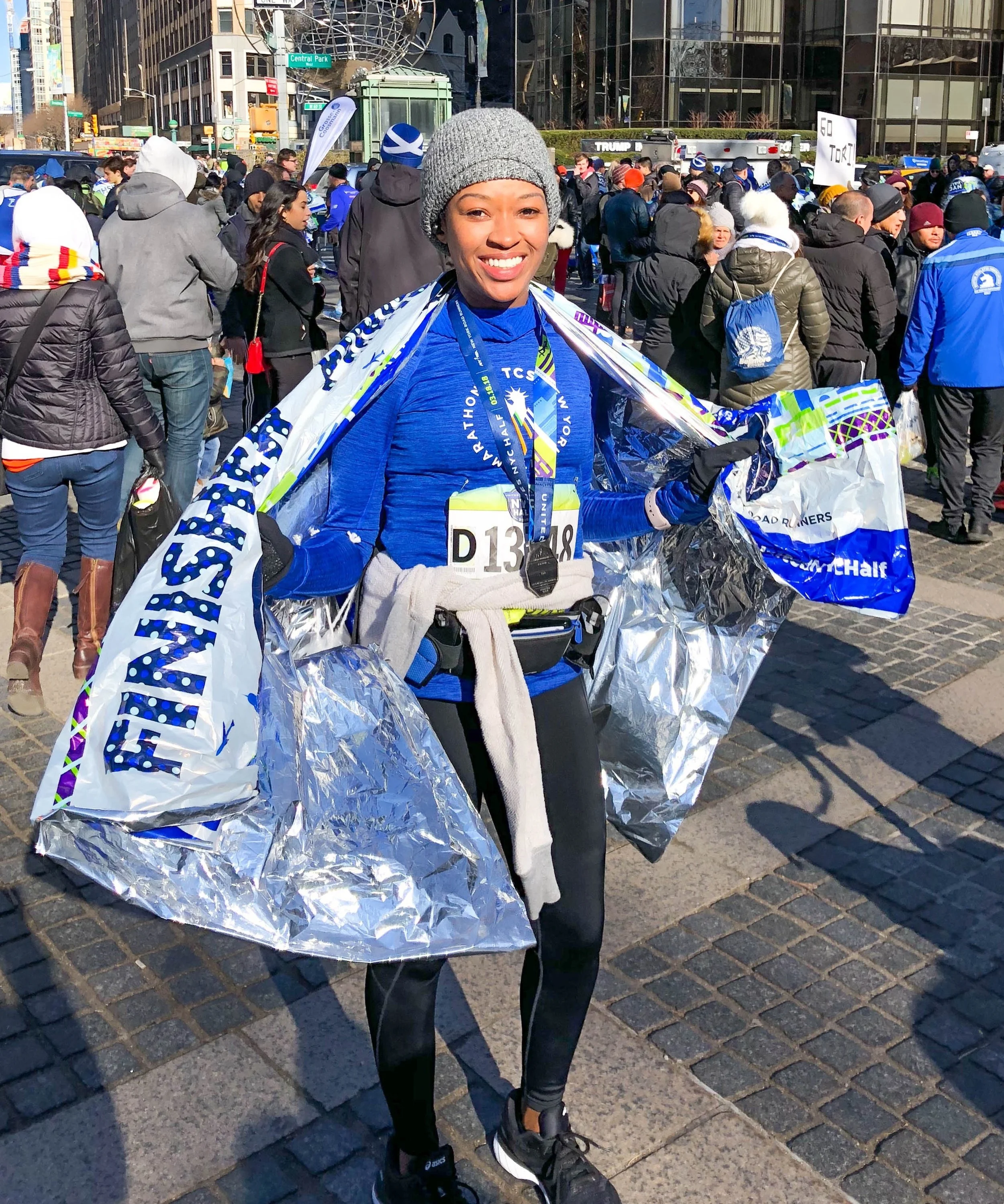 Dr. Love is all smiles after completing the 2018 NYC Half Marathon. Photo via Elyse Love.