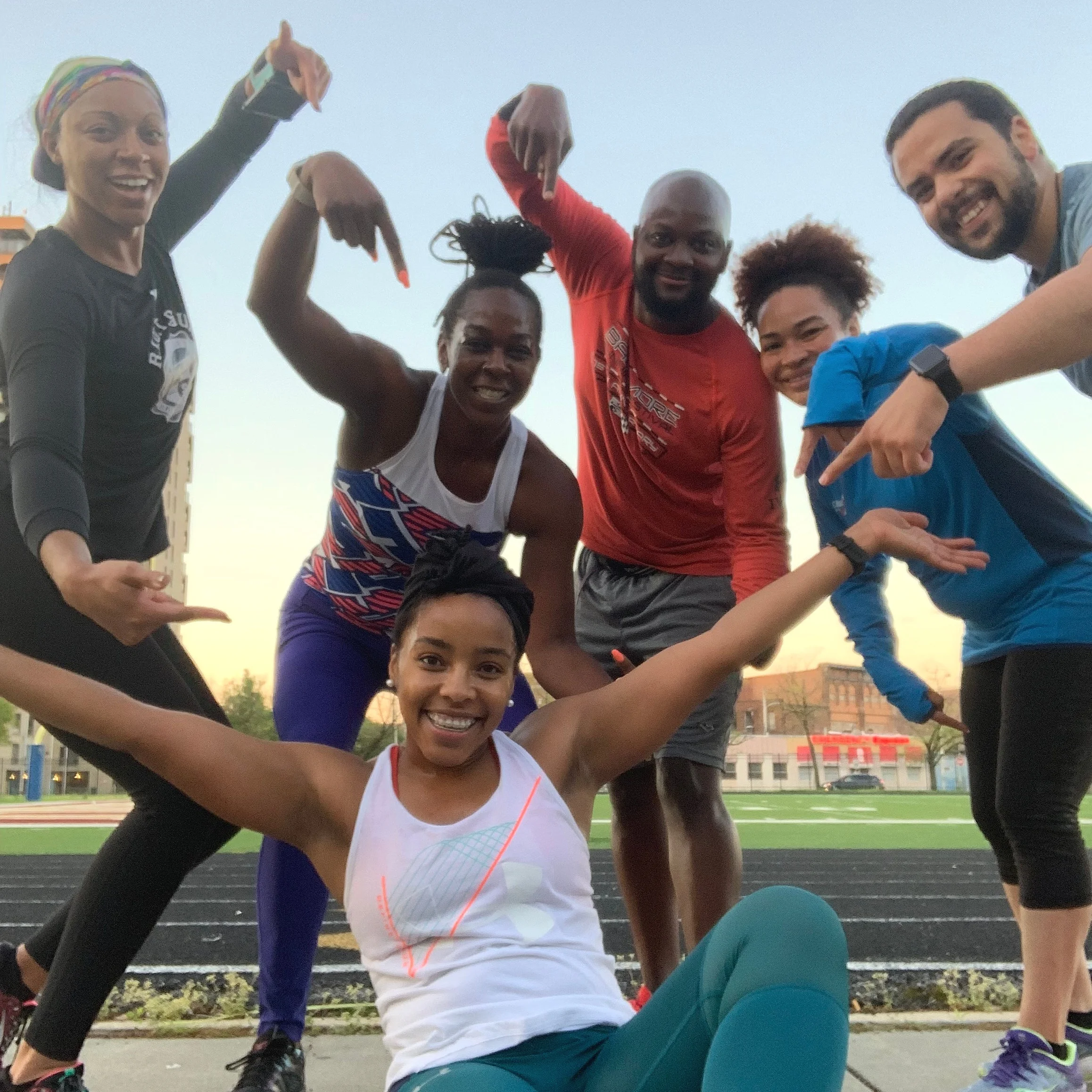 Track sessions with Iesha’s running friends. Photo via Iesha Pankey