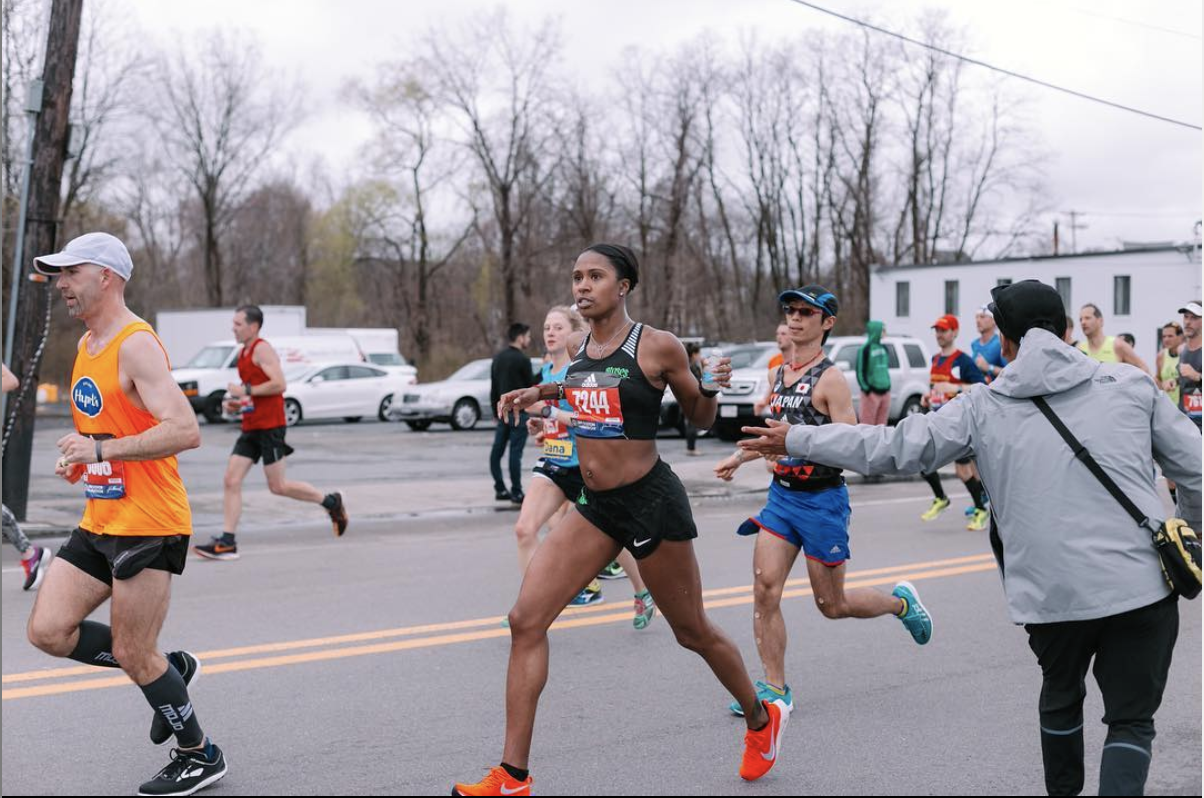  Dannielle at the 2019 Boston Marathon. Photo:   Delia G.   