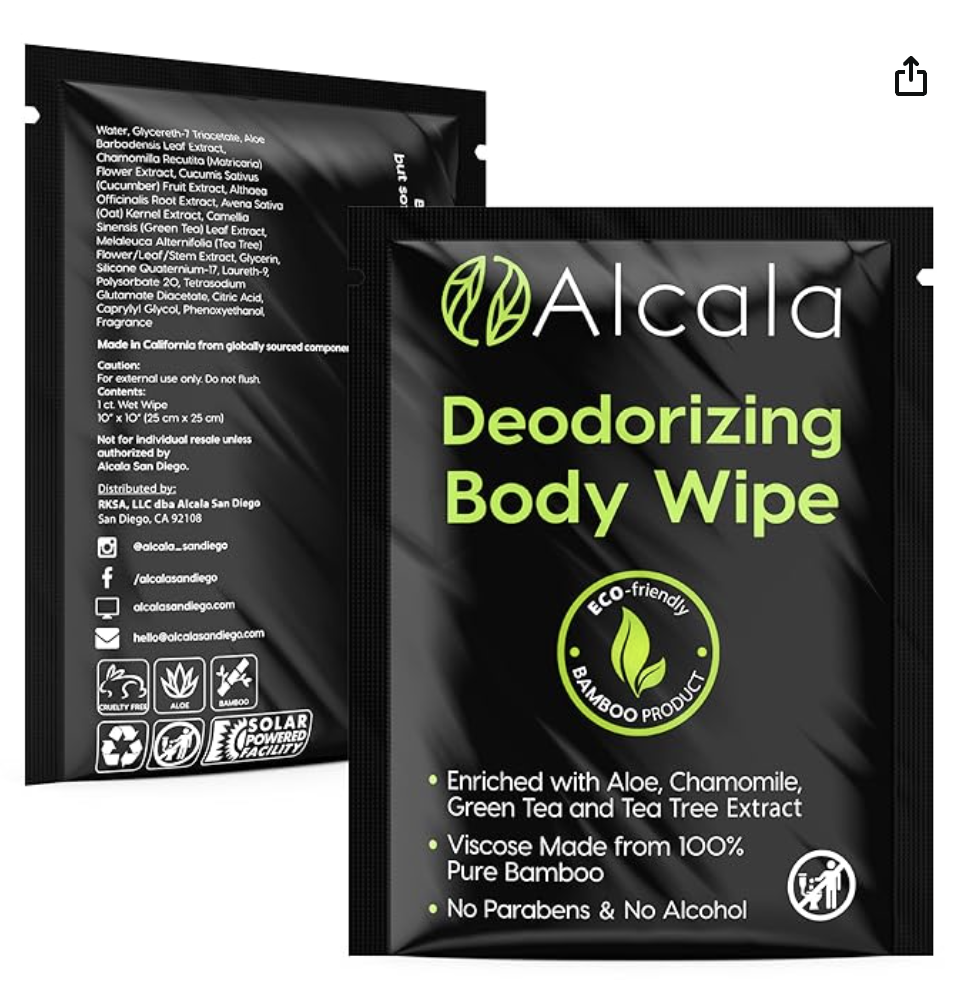 Alcala Deodorizing Body Wipes