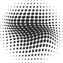 Abstract black and gray dotted pattern with a flowing wave-like design representing design phase.